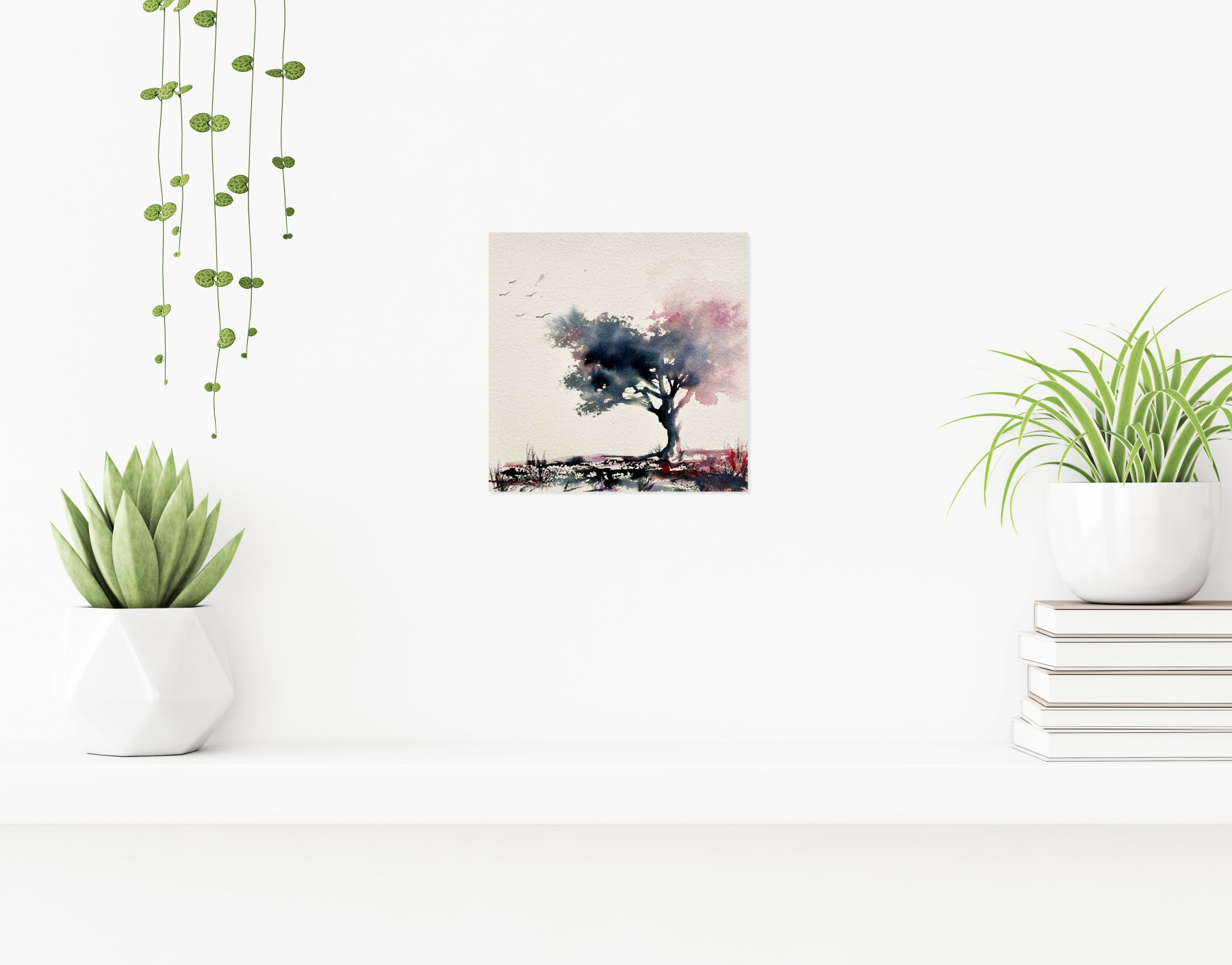 Babolat Nathalie, Arbre, Série: rouge blockx encre de Chine, N°19, Painting - Artalistic online contemporary art buying and selling gallery