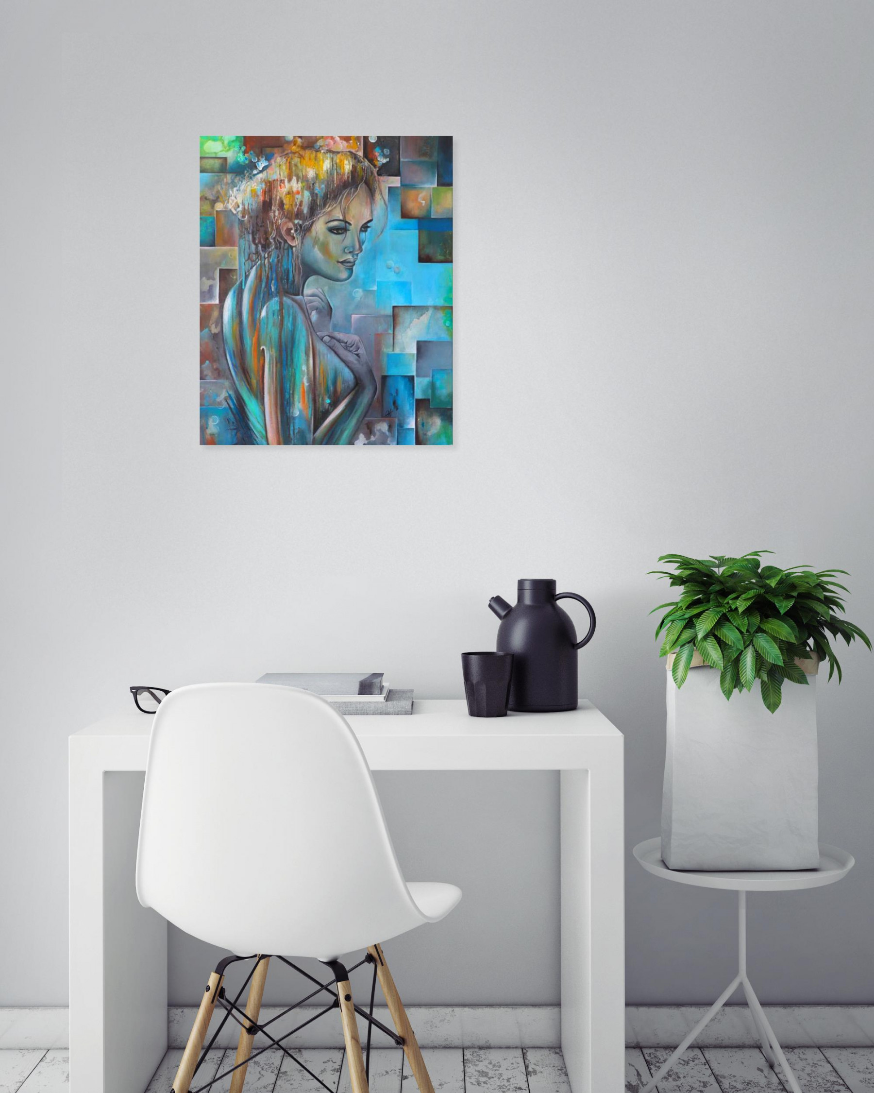 Carmin Cuivré, Moment suspendu, Painting - Artalistic online contemporary art buying and selling gallery