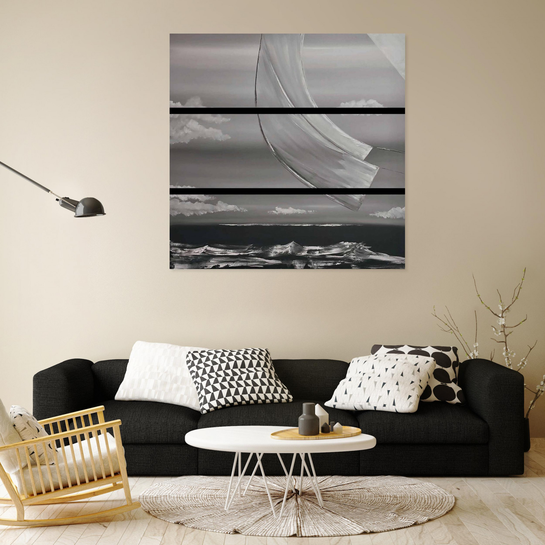 Caroline Couralet, Spi triptyque, painting - Artalistic online contemporary art buying and selling gallery