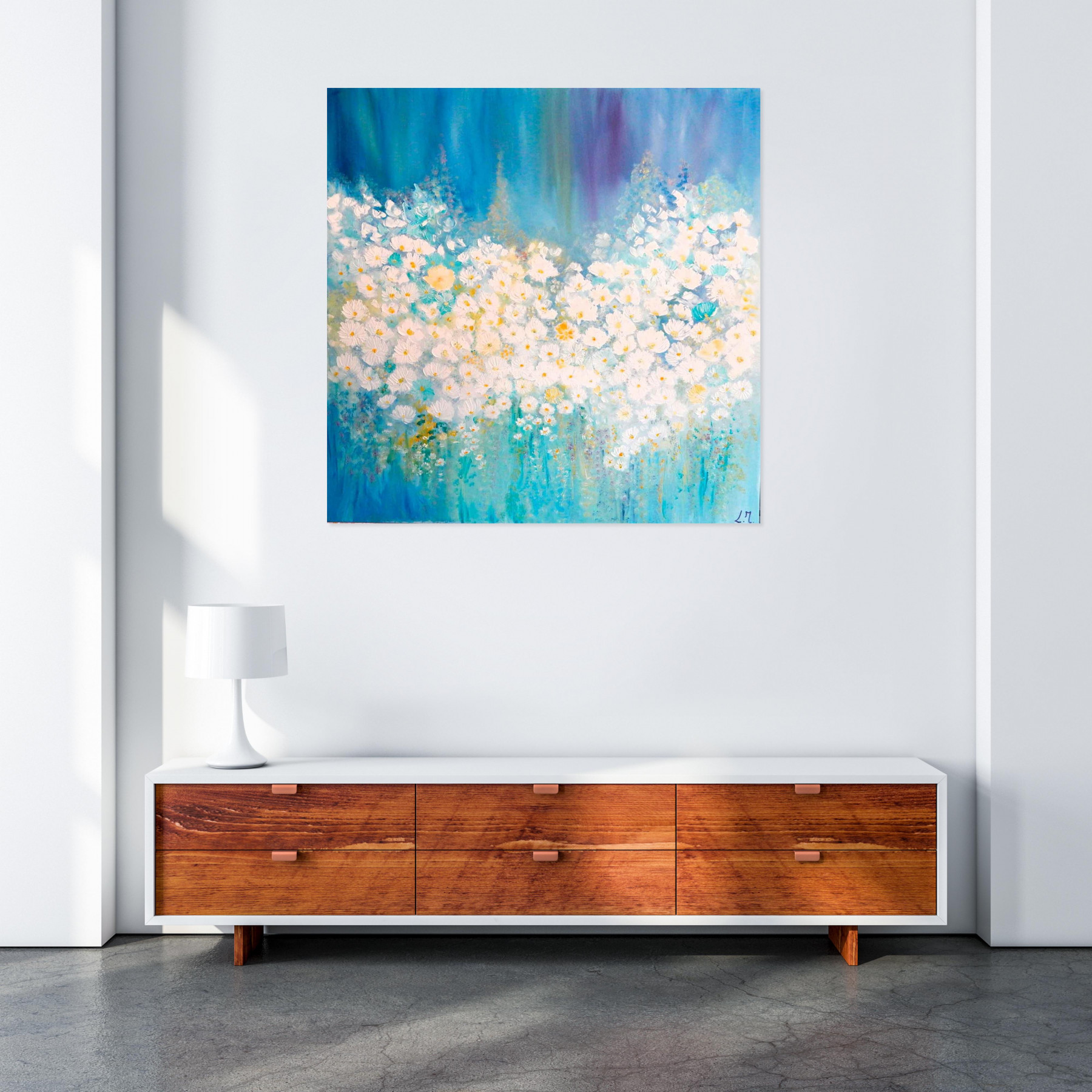 Lydie Massou, Parfum marguerite, painting - Artalistic online contemporary art buying and selling gallery