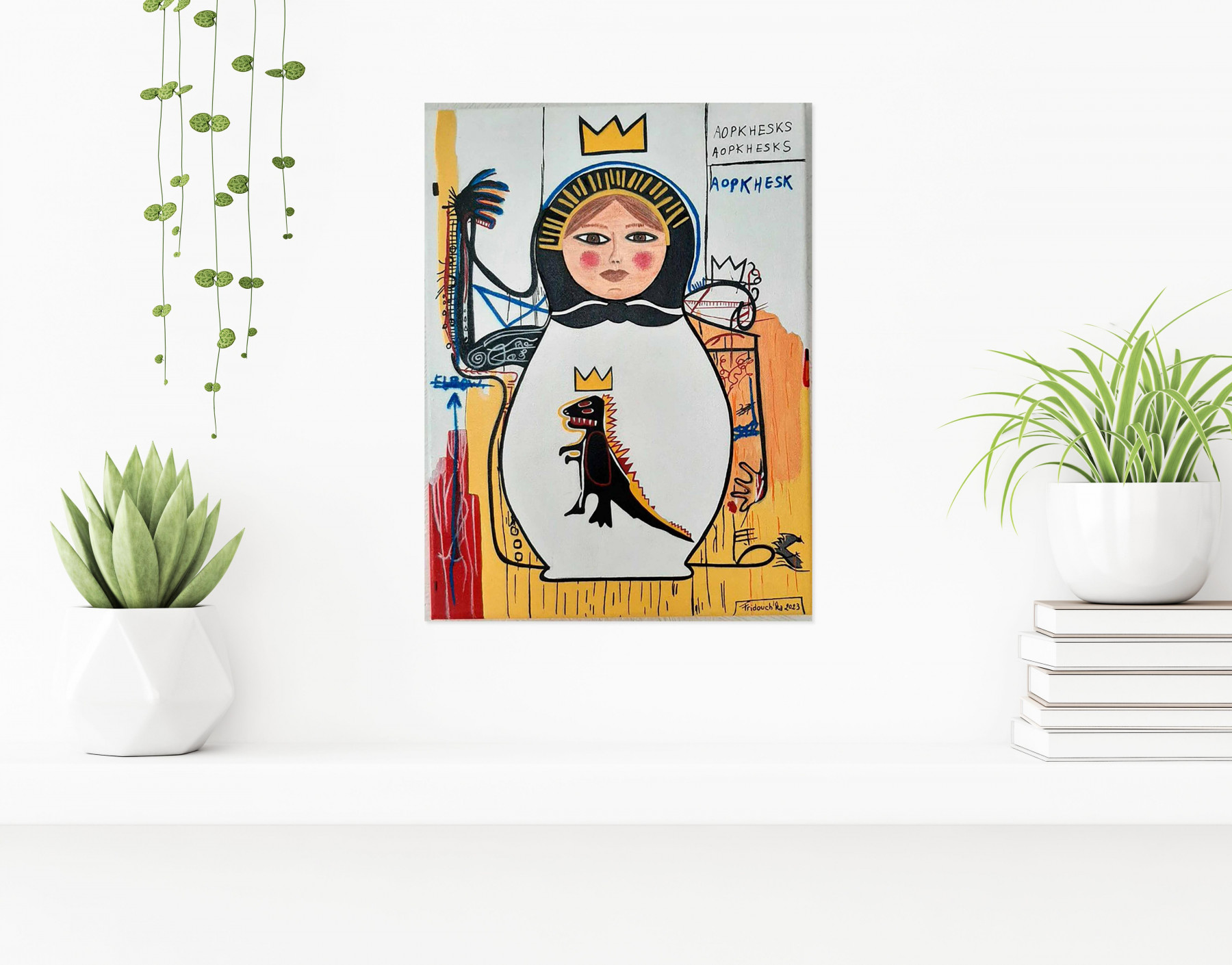 Fridouch'ka, Matrioshka Basquiat, painting - Artalistic online contemporary art buying and selling gallery
