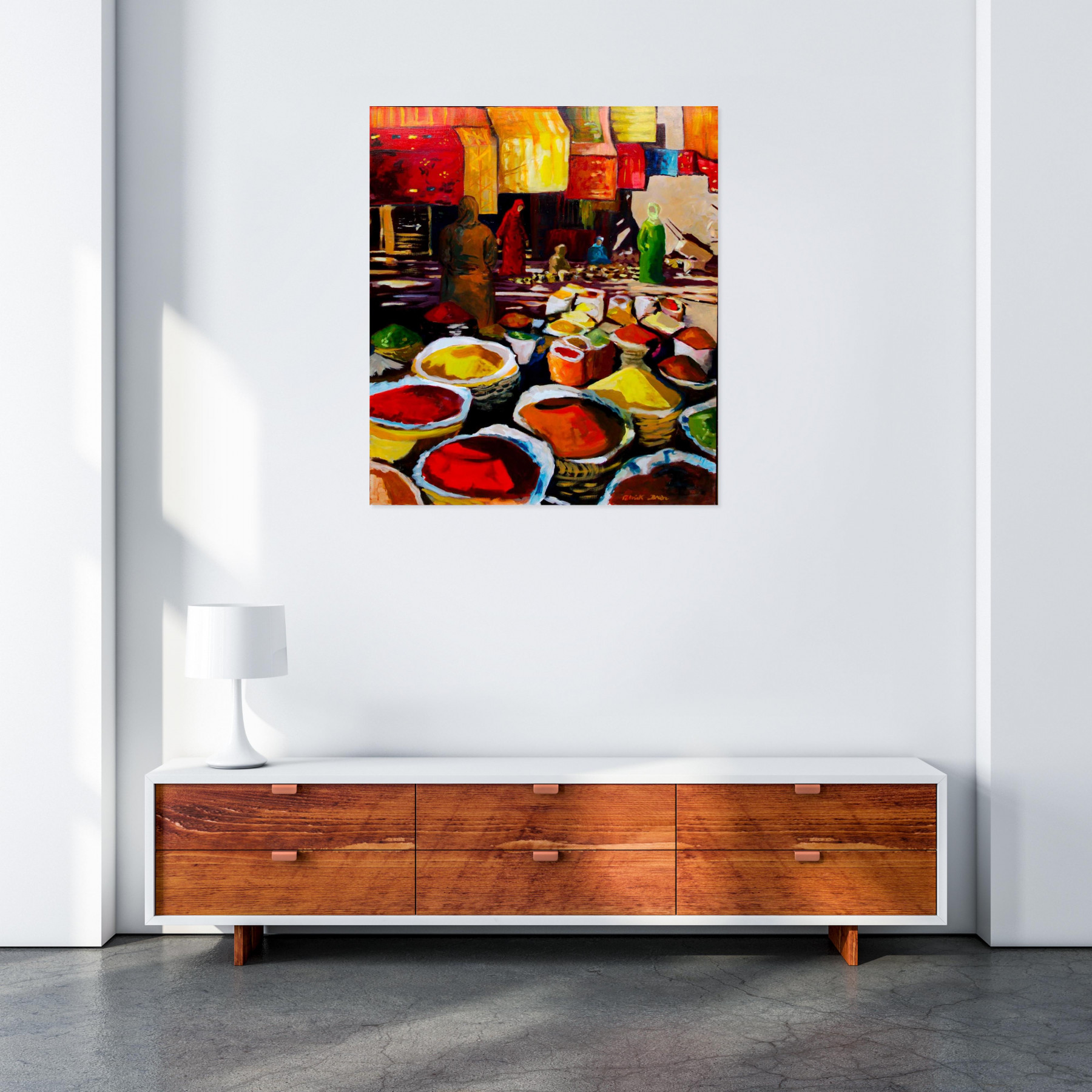 Patrick Brière, Marché aux épices, painting - Artalistic online contemporary art buying and selling gallery