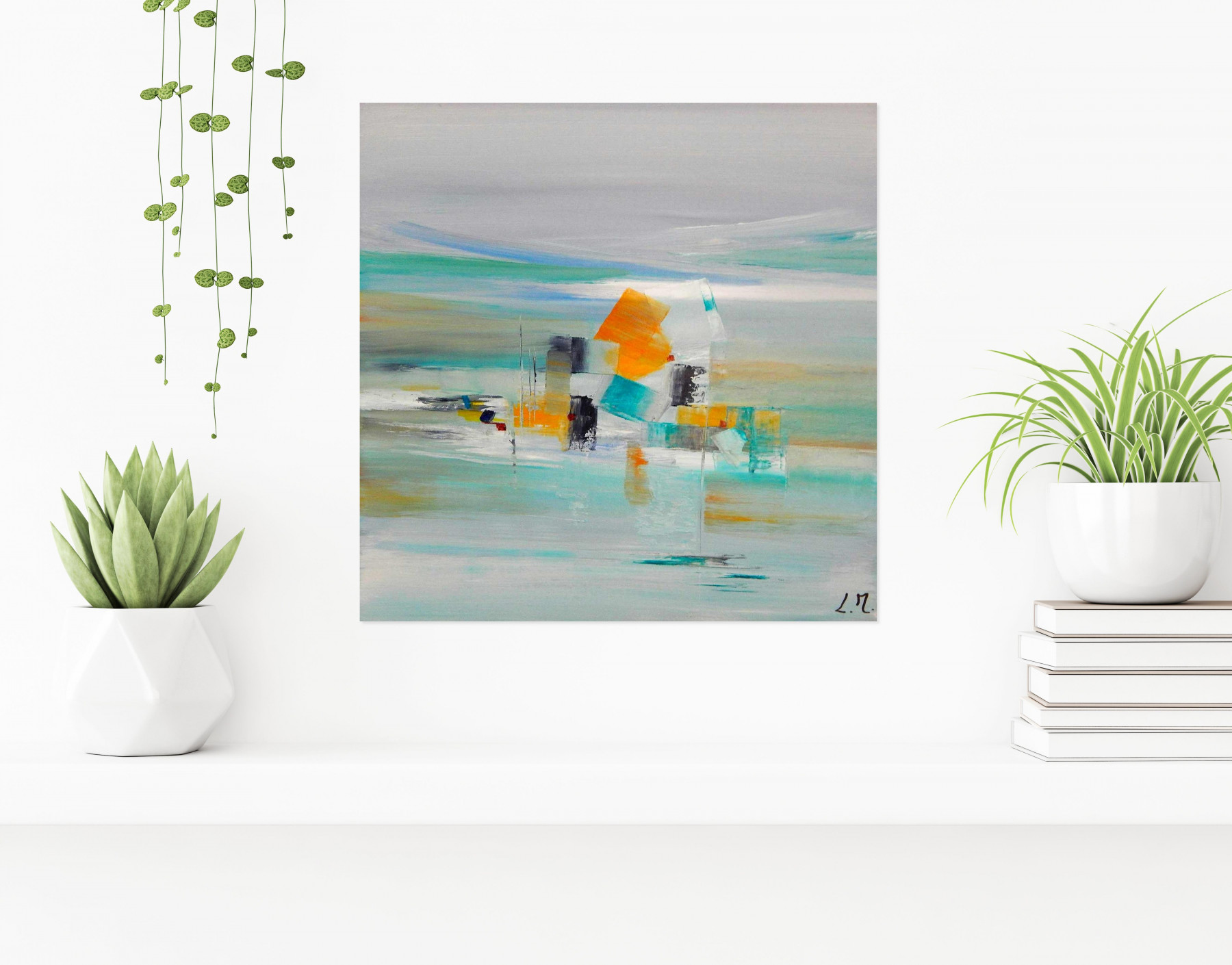 Lydie Massou, La mer et les dunes, painting - Artalistic online contemporary art buying and selling gallery