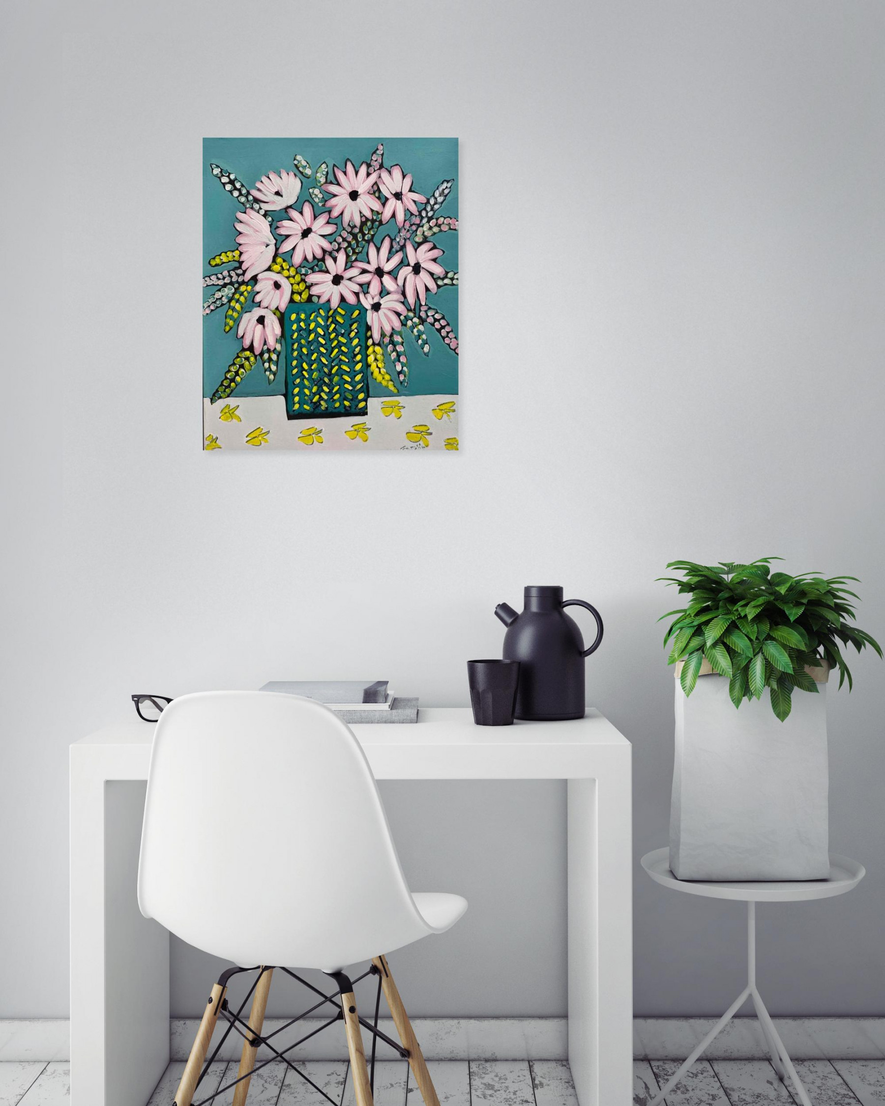 Sophie Gardin, Bouquet blanc, painting - Artalistic online contemporary art buying and selling gallery