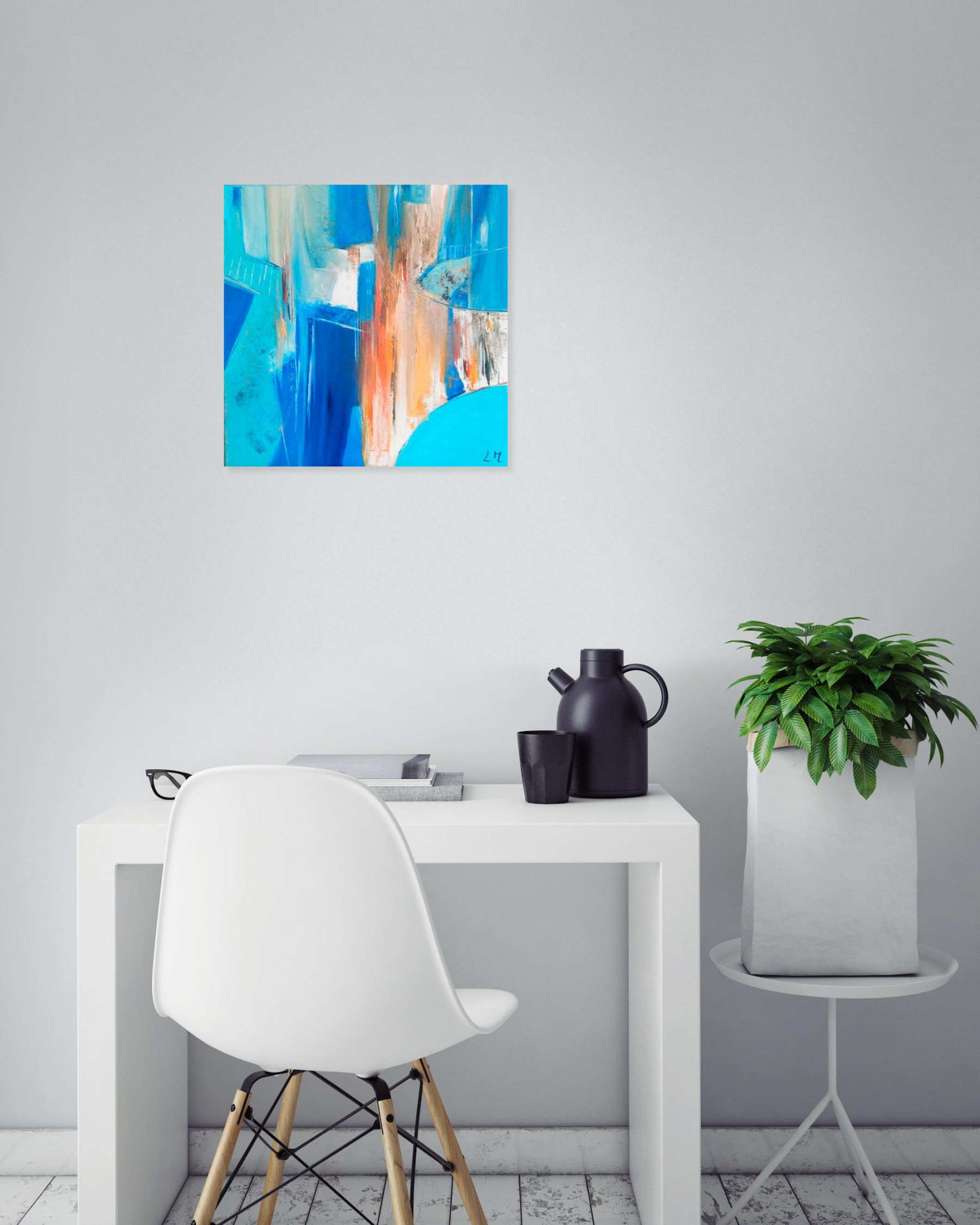Lydie Massou, Les bleus de Venise, painting - Artalistic online contemporary art buying and selling gallery
