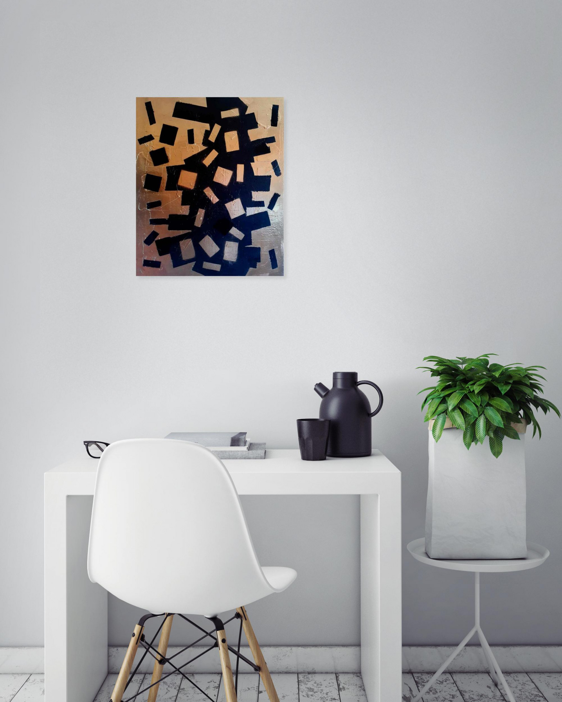 Hayvon, Gold Tetris, painting - Artalistic online contemporary art buying and selling gallery
