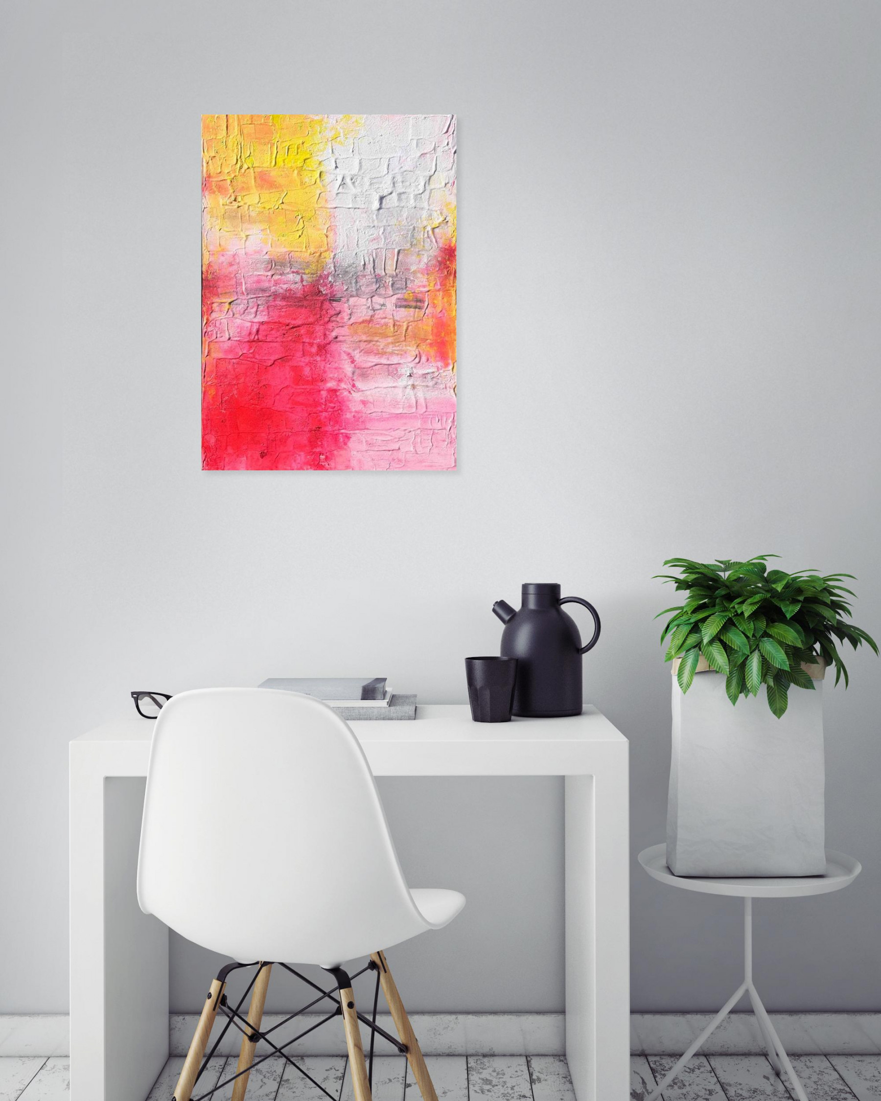 A-Wibaa, The fire red, painitng - Artalistic online contemporary art buying and selling gallery
