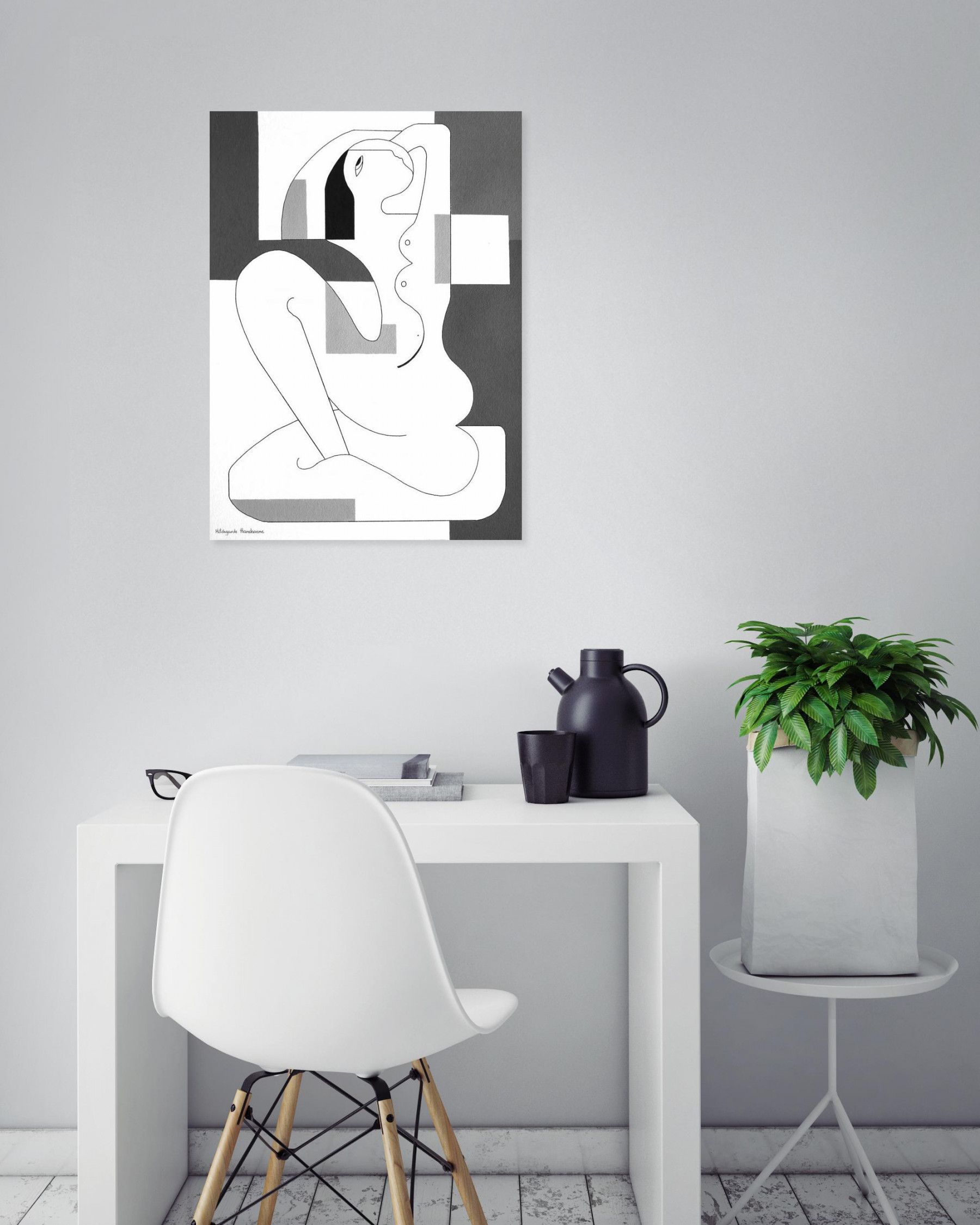 Hildegarde Handsaeme, La signora, drawing - Artalistic online contemporary art buying and selling gallery