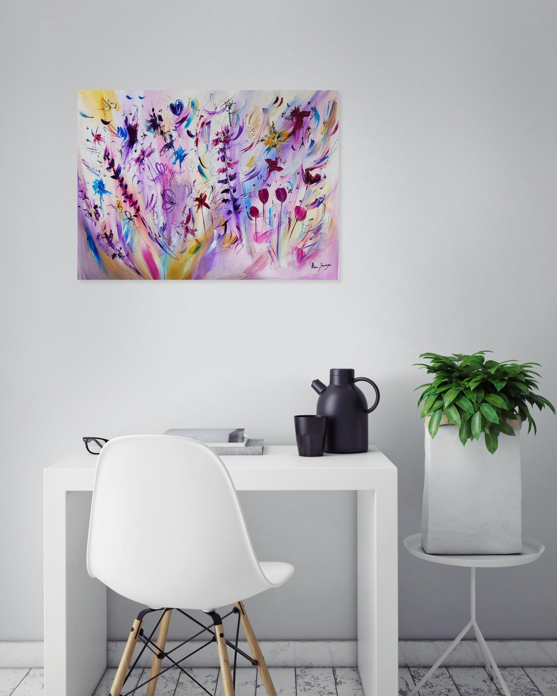 Âme Sauvage, La nature pourpre, painting - Artalistic online contemporary art buying and selling gallery