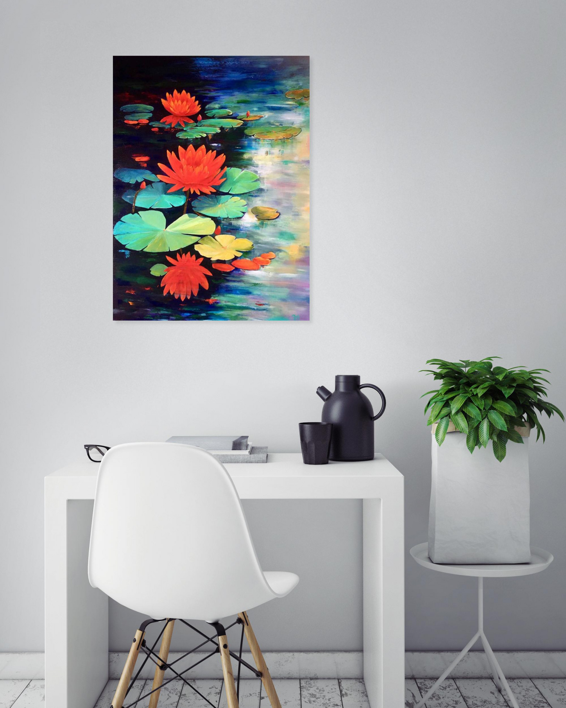 Françoise Augustine, Nympheas, painting - Artalistic online contemporary art buying and selling gallery
