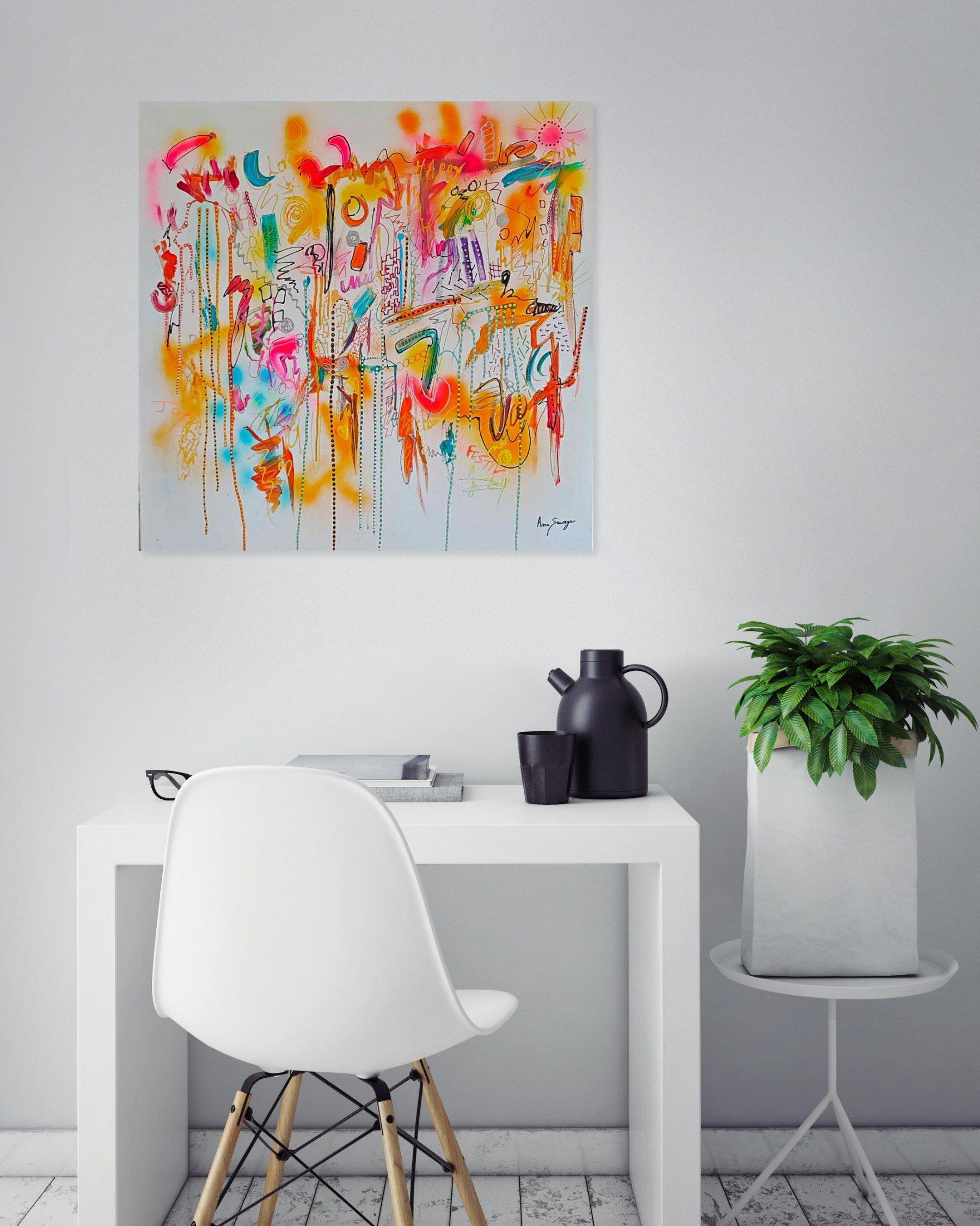 Âme Sauvage, la joie dans la tête, painting - Artalistic online contemporary art buying and selling gallery