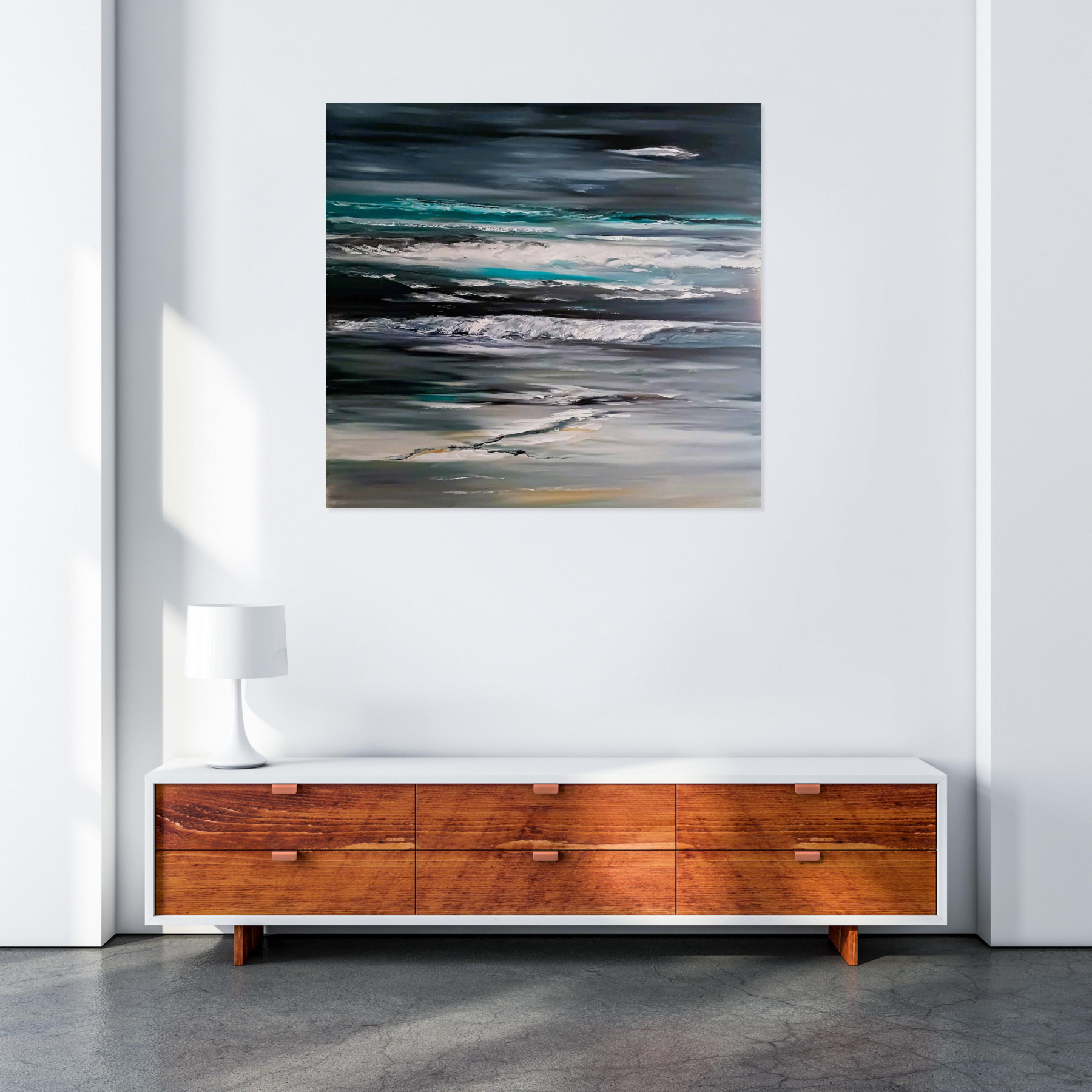Lydie Massou, La nuit et l'océan, peinture - Galerie de vente et d’achat d’art contemporain en ligne Artalistic