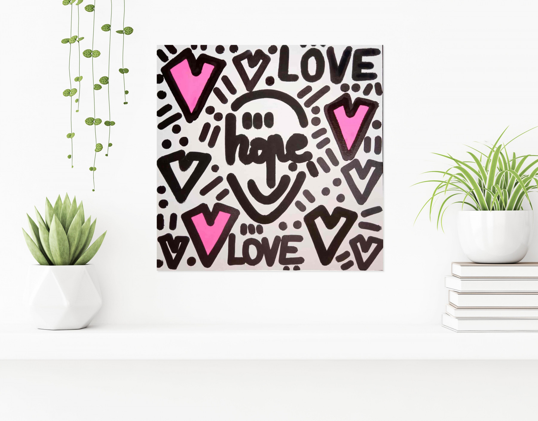 Mr Hope, Love Pink, painting - Artalistic online contemporary art buying and selling gallery