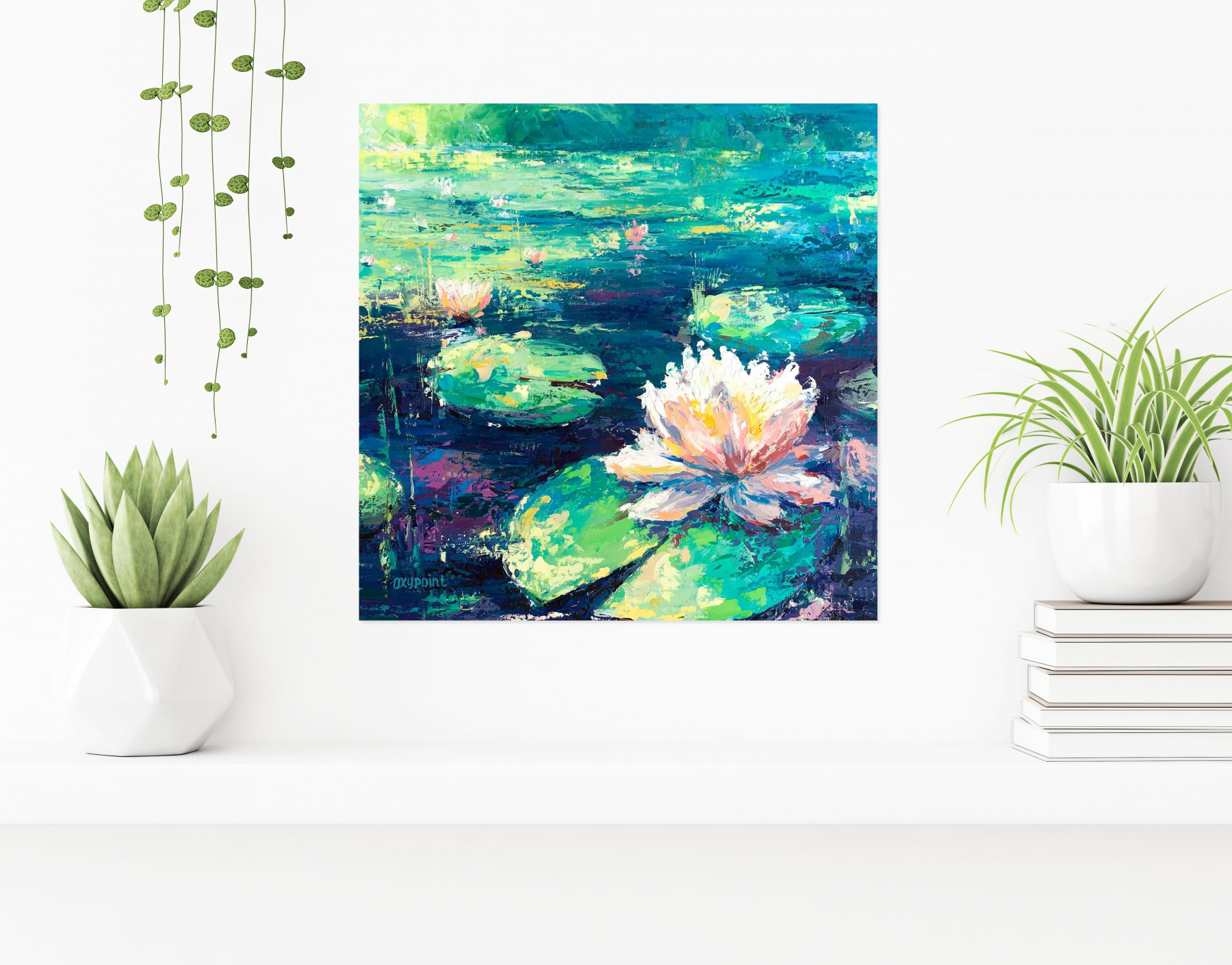 Oxypoint, Water lilies on the pond, painting - Artalistic online contemporary art buying and selling gallery