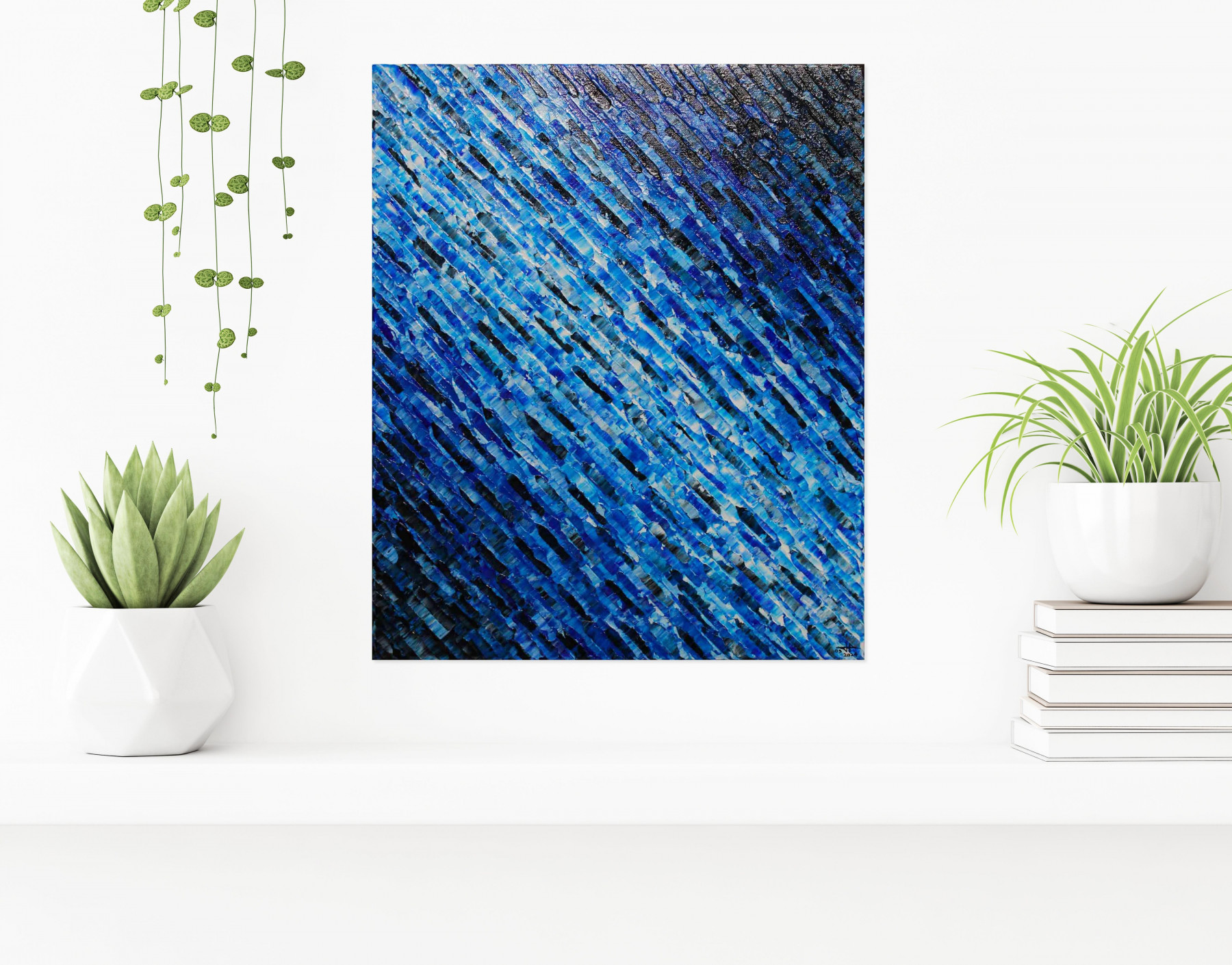 Jonathan Pradillon, Diagonale bleue, painting - Artalistic online contemporary art buying and selling gallery