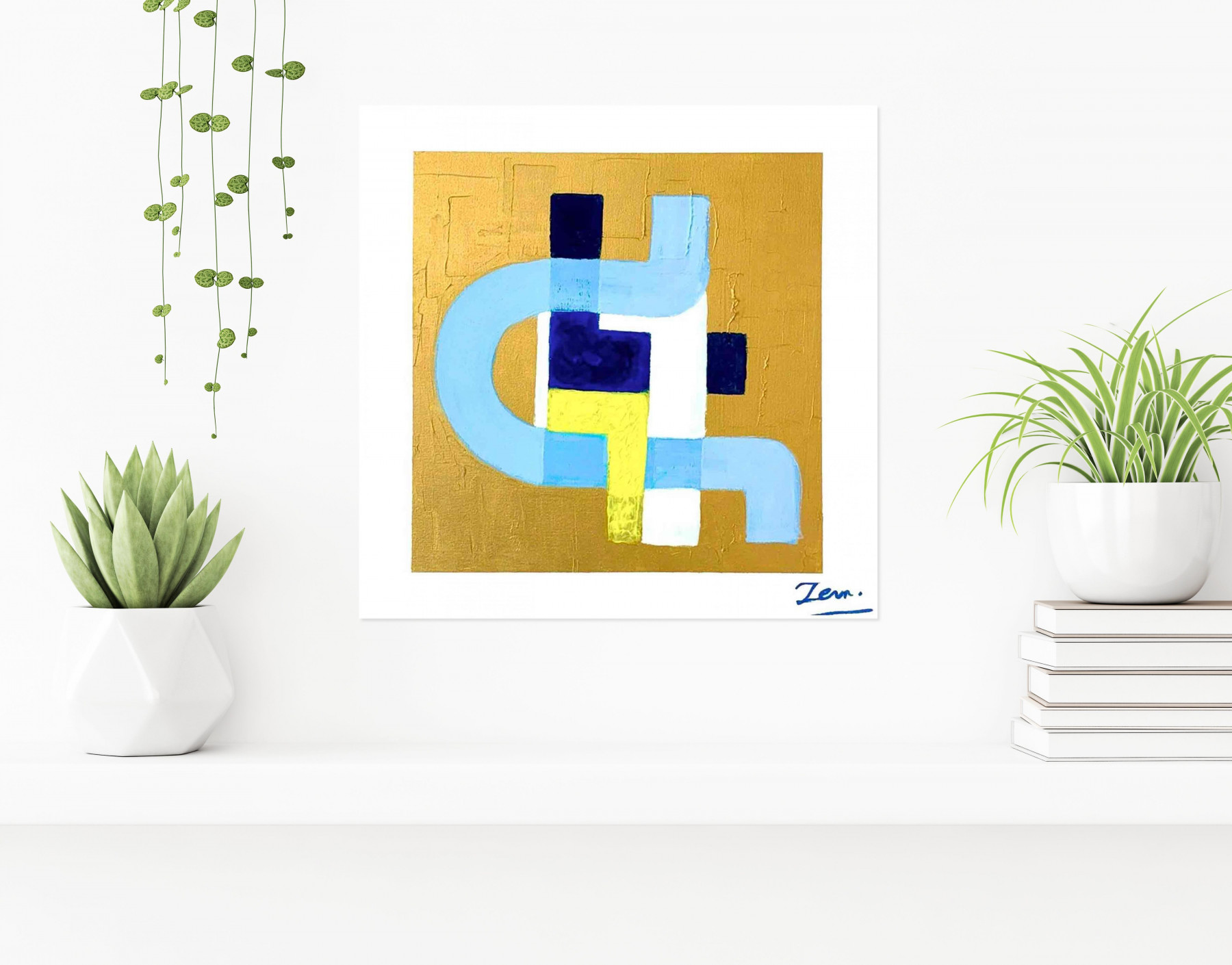 Zem, L'or bleu, painting - Artalistic online contemporary art buying and selling gallery