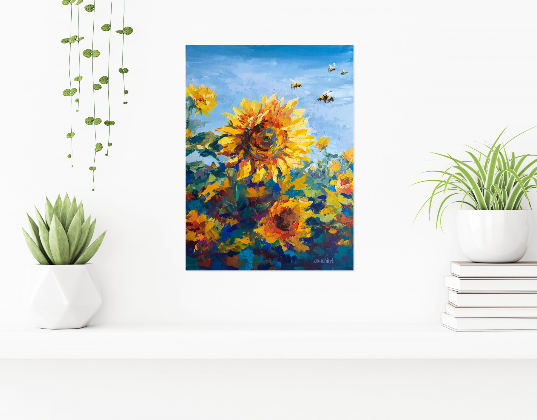 Oxypoint, Sunflowers, painting - Artalistic online contemporary art buying and selling gallery