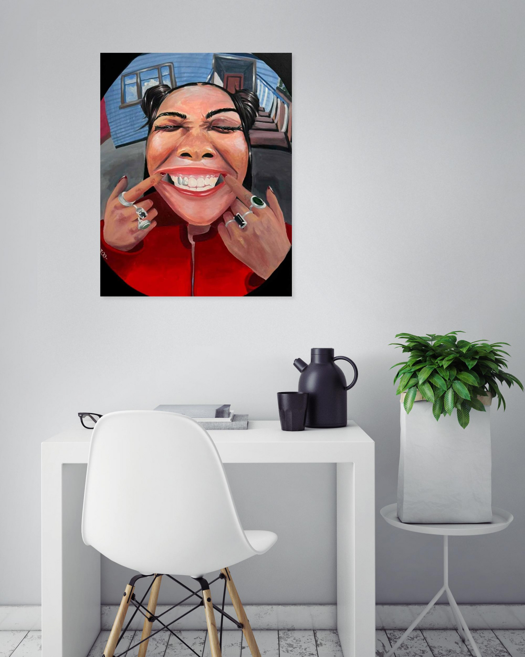 Zazoo, Fisheye smile, painting - Artalistic online contemporary art buying and selling gallery
