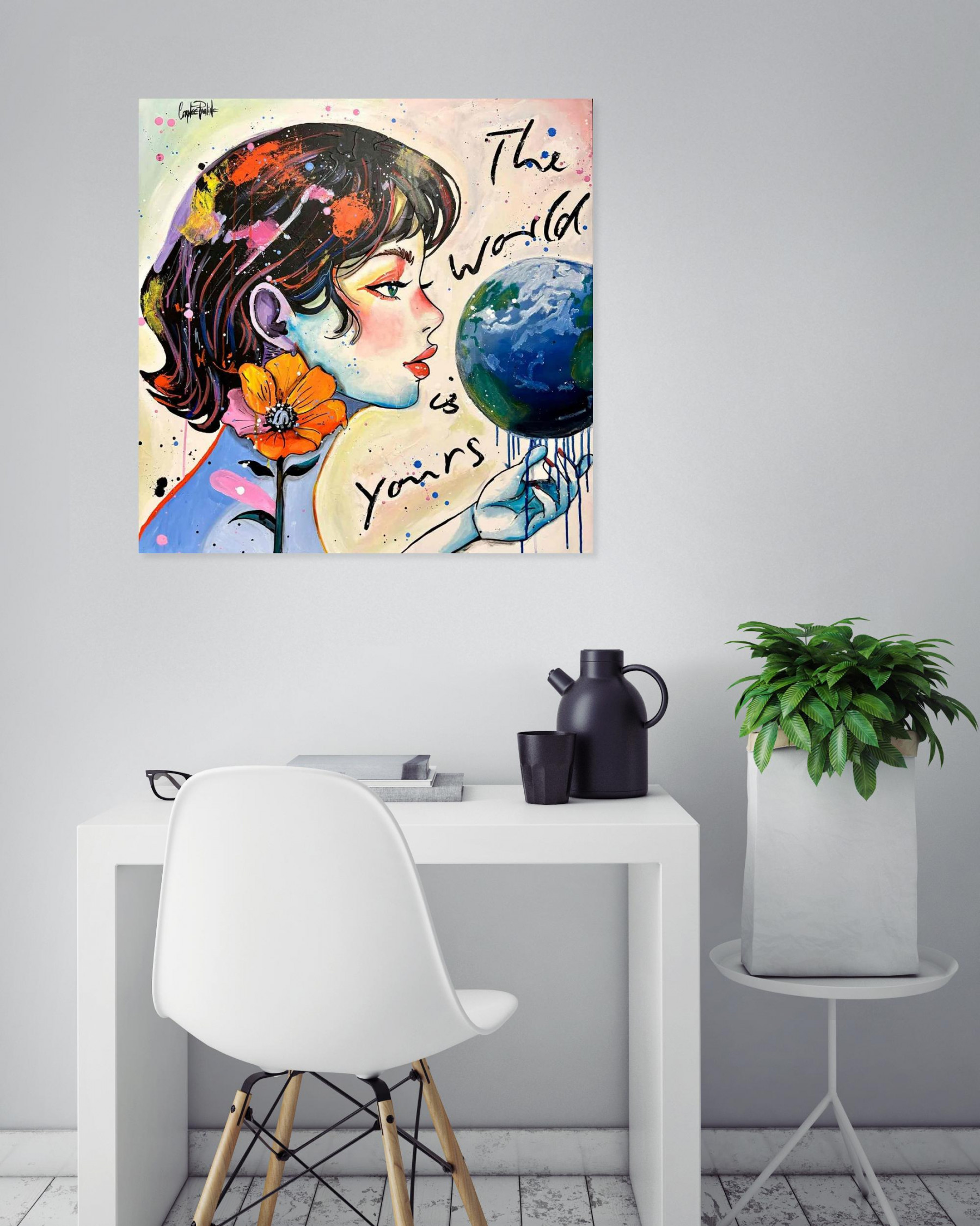 Pauline Cornée, Touch the world with your fingertips, painting - Artalistic online contemporary art buying and selling gallery