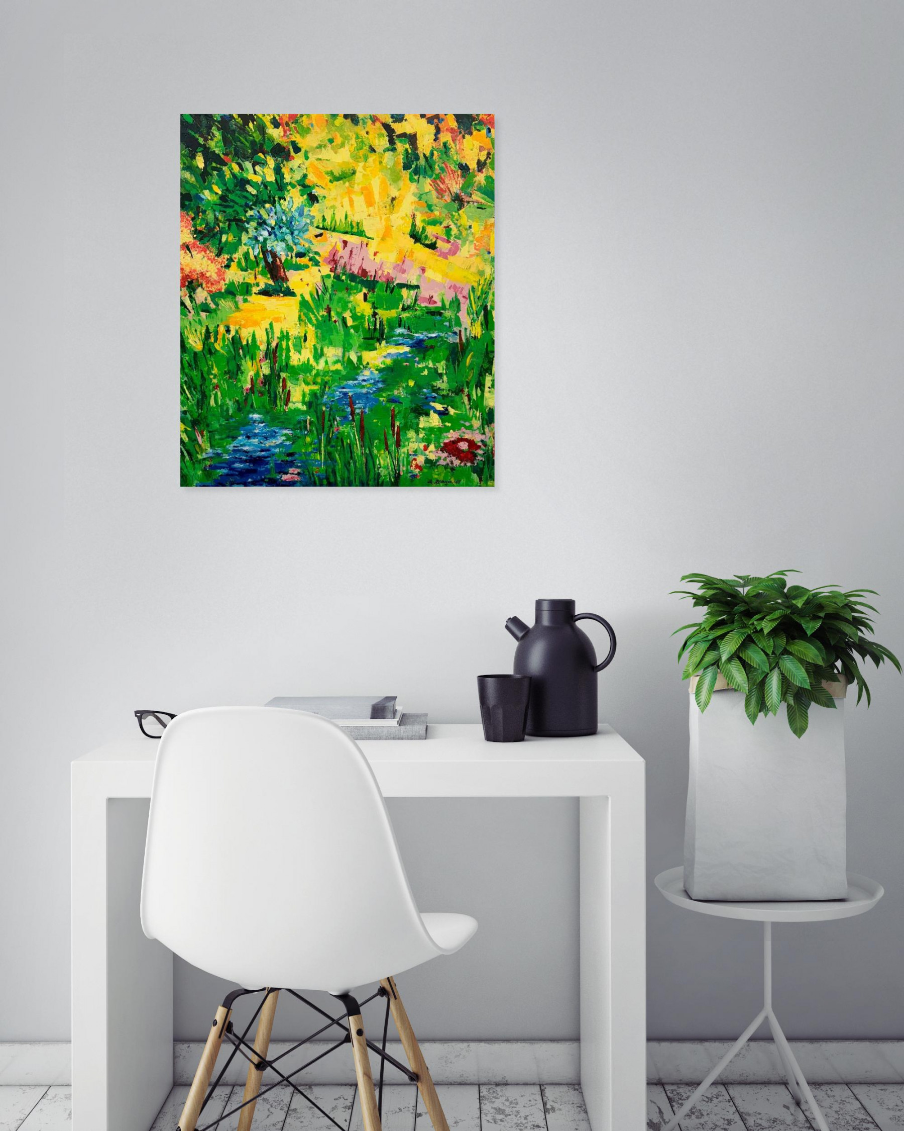 Maryse Morel, Bord de rivière, painting - Artalistic online contemporary art buying and selling gallery