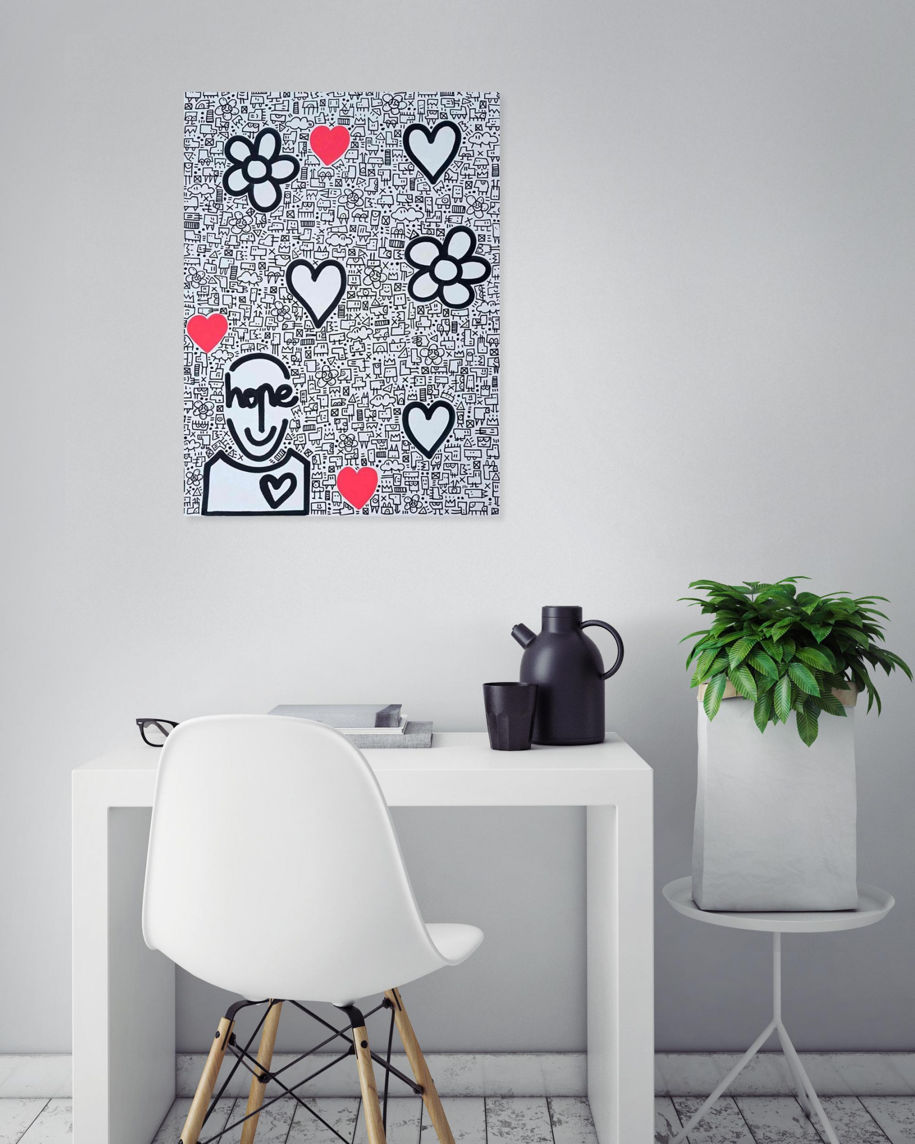 Mr Hope et son monde Love, Mr Hope, painting - Artalistic online contemporary art buying and selling gallery