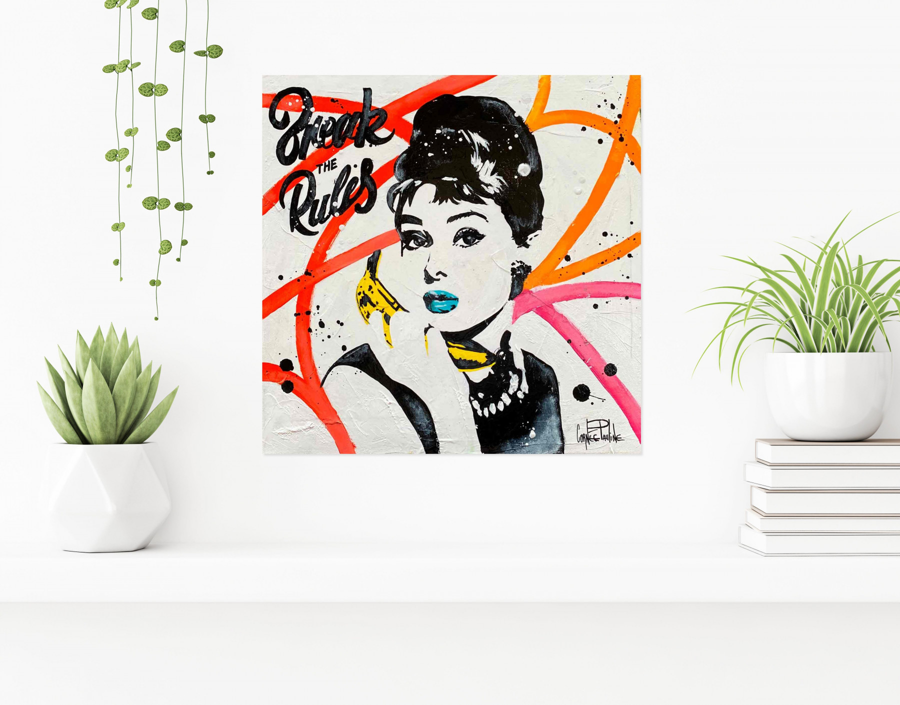 Pauline Cornée, Audrey Hepburn Break the rules, painting - Artalistic online contemporary art buying and selling gallery
