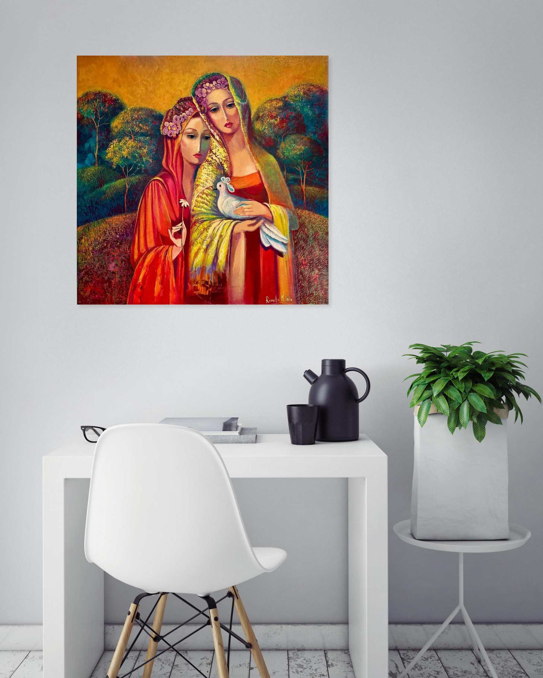 Renata Isin, Golden sky, painting - Artalistic online contemporary art buying and selling gallery
