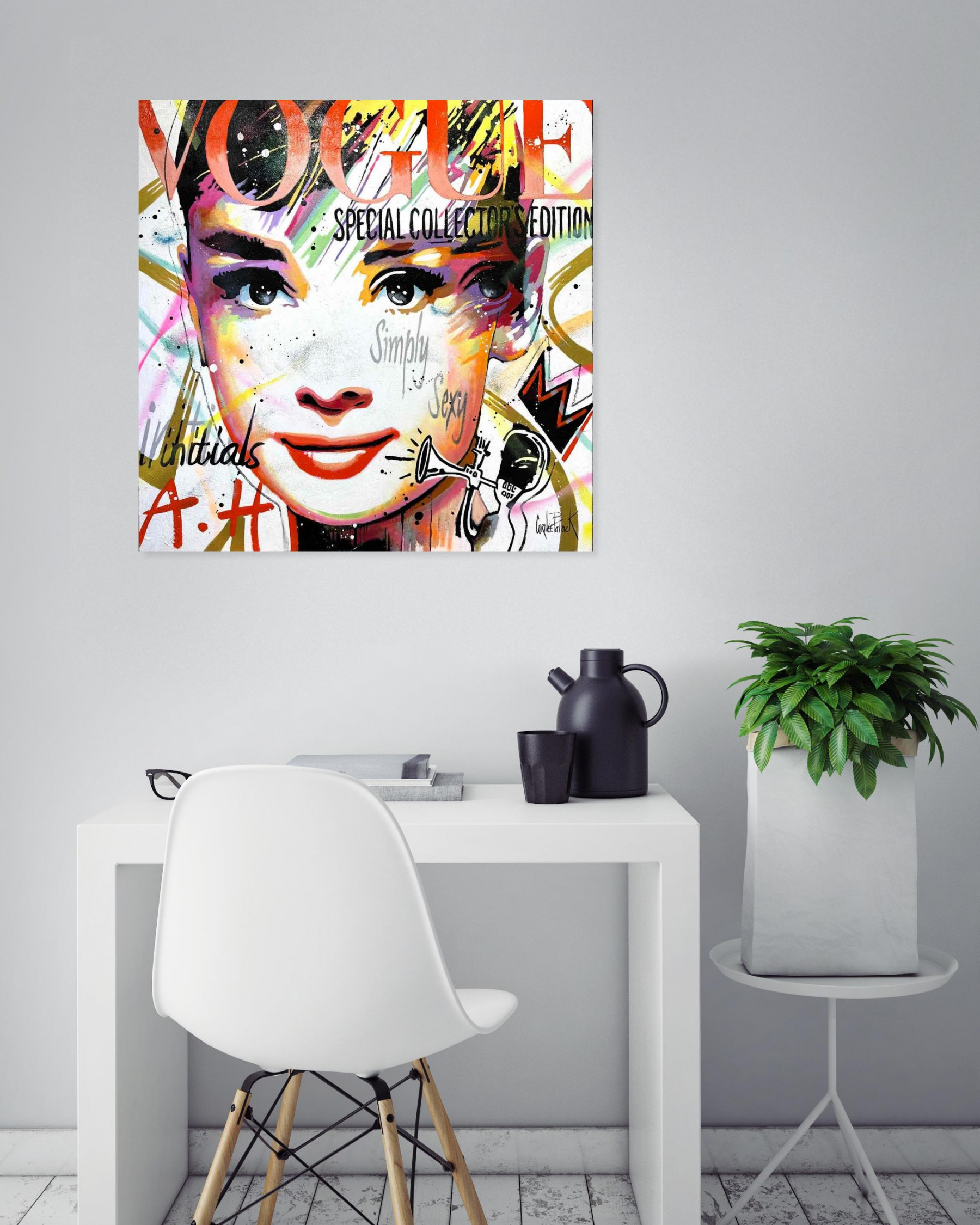 Patrick Cornée, Audrey Hepburn, painting - Artalistic online contemporary art buying and selling gallery