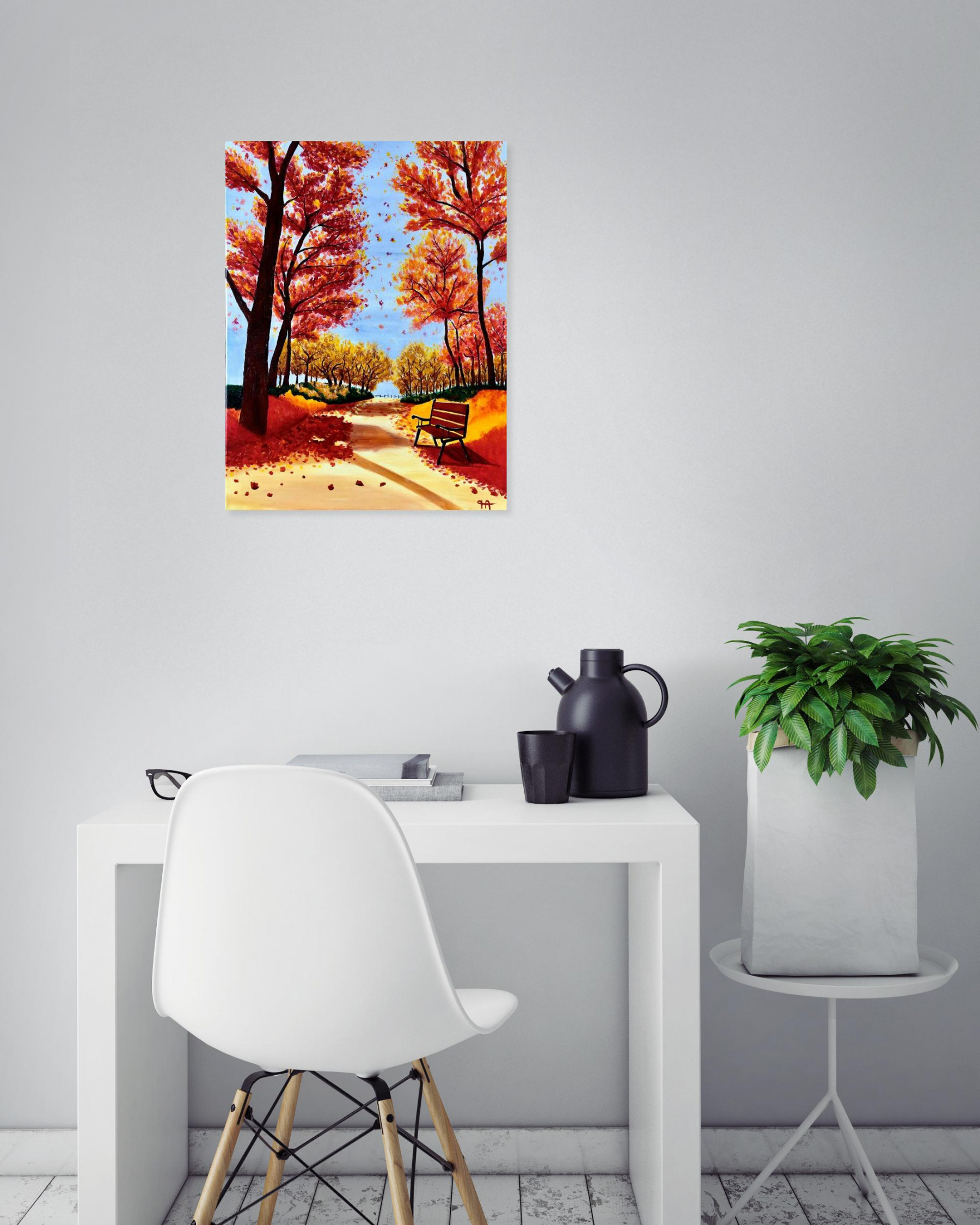 Françoise Augustine, sentier d'automne, painting - Artalistic online contemporary art buying and selling gallery
