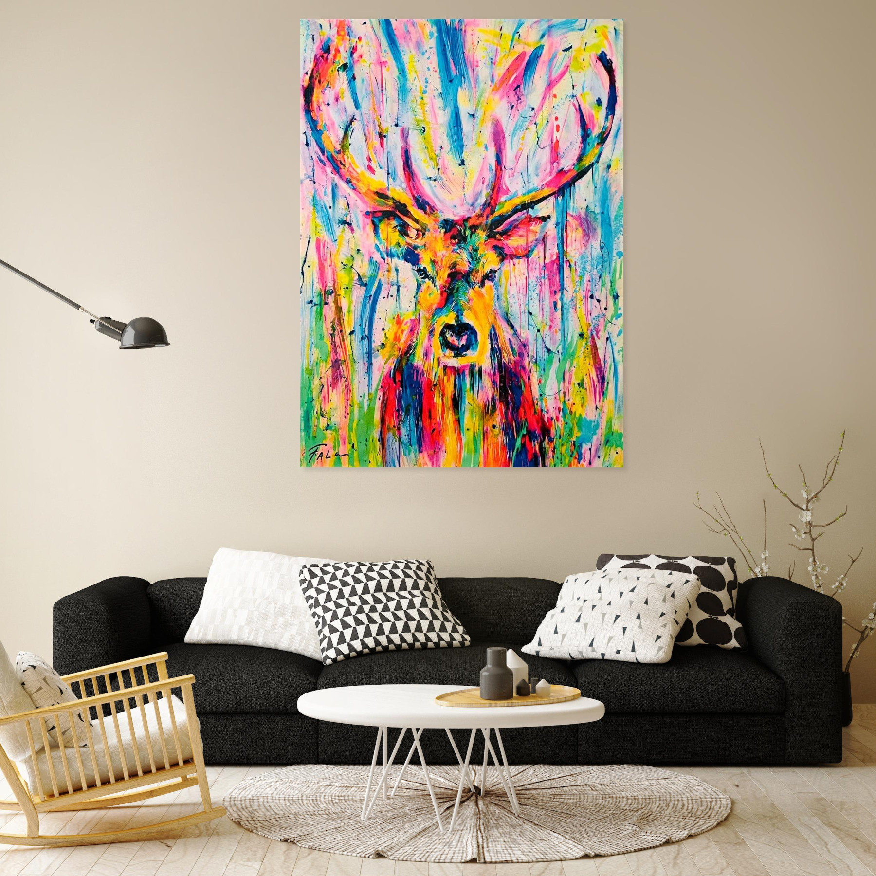 Joaquim Falco, Reindeer, painting - Artalistic online contemporary art buying and selling gallery
