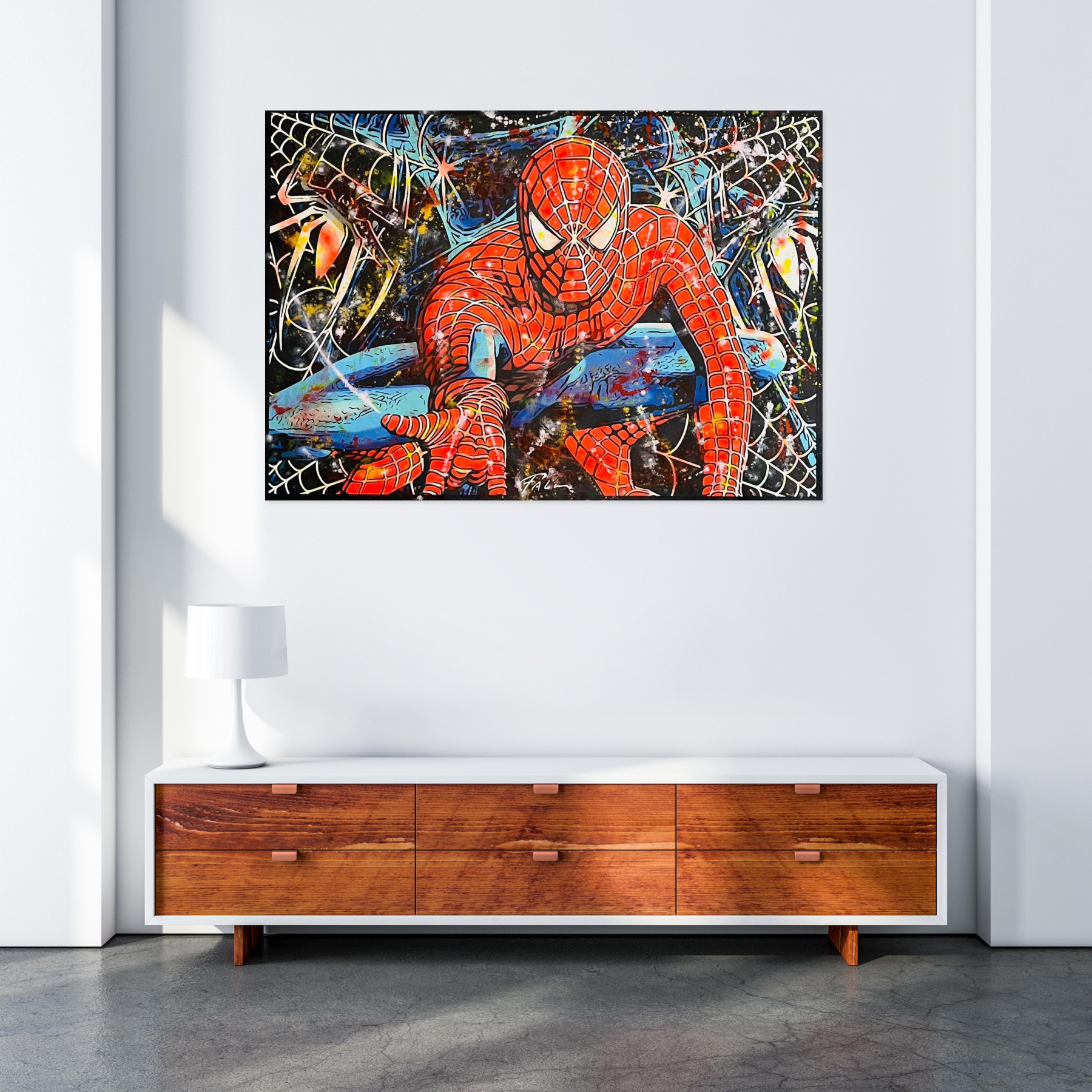 Joaquim Falco, Spiderman, painting - Artalistic online contemporary art buying and selling gallery
