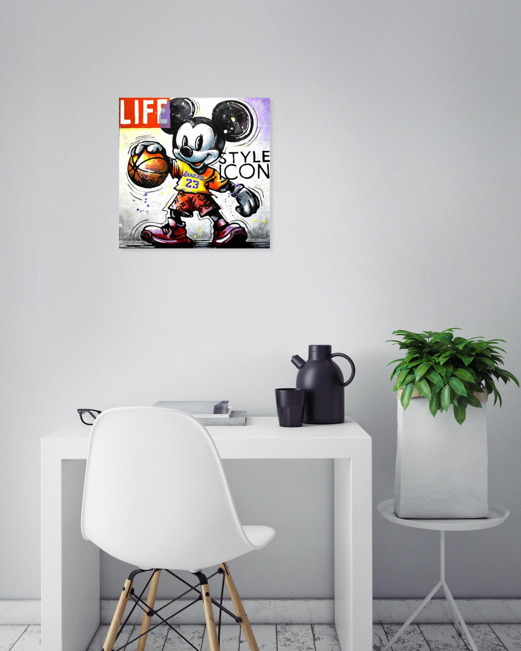 Patrick Cornée, Mickey is a Lakers fan, painting - Artalistic online contemporary art buying and selling gallery