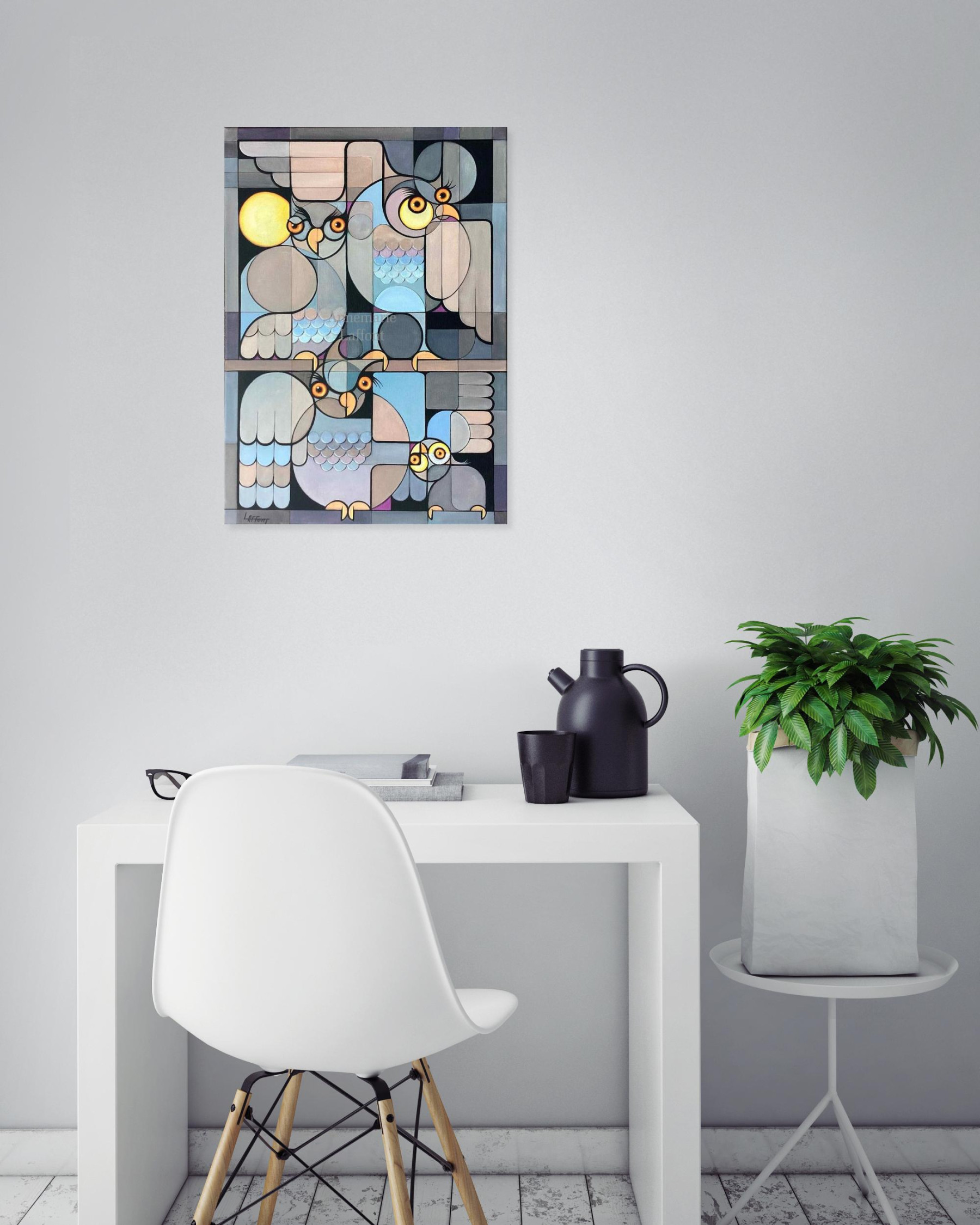 Annemarie Laffont, Au clair de la lune, painting - Artalistic online contemporary art buying and selling gallery
