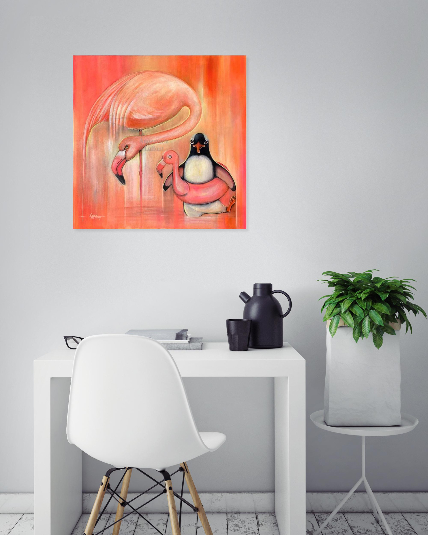 Annemarie Laffont, Flamigo, painting - Artalistic online contemporary art buying and selling gallery