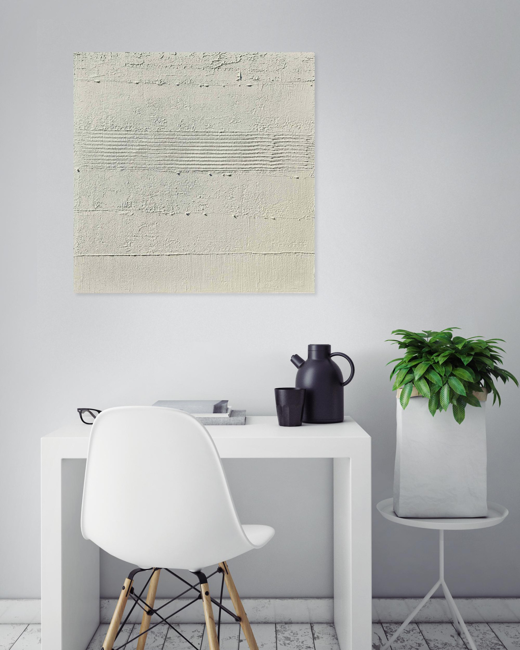 Sandrine Hartmann, Monochrome blanc t36, painting - Artalistic online contemporary art buying and selling gallery