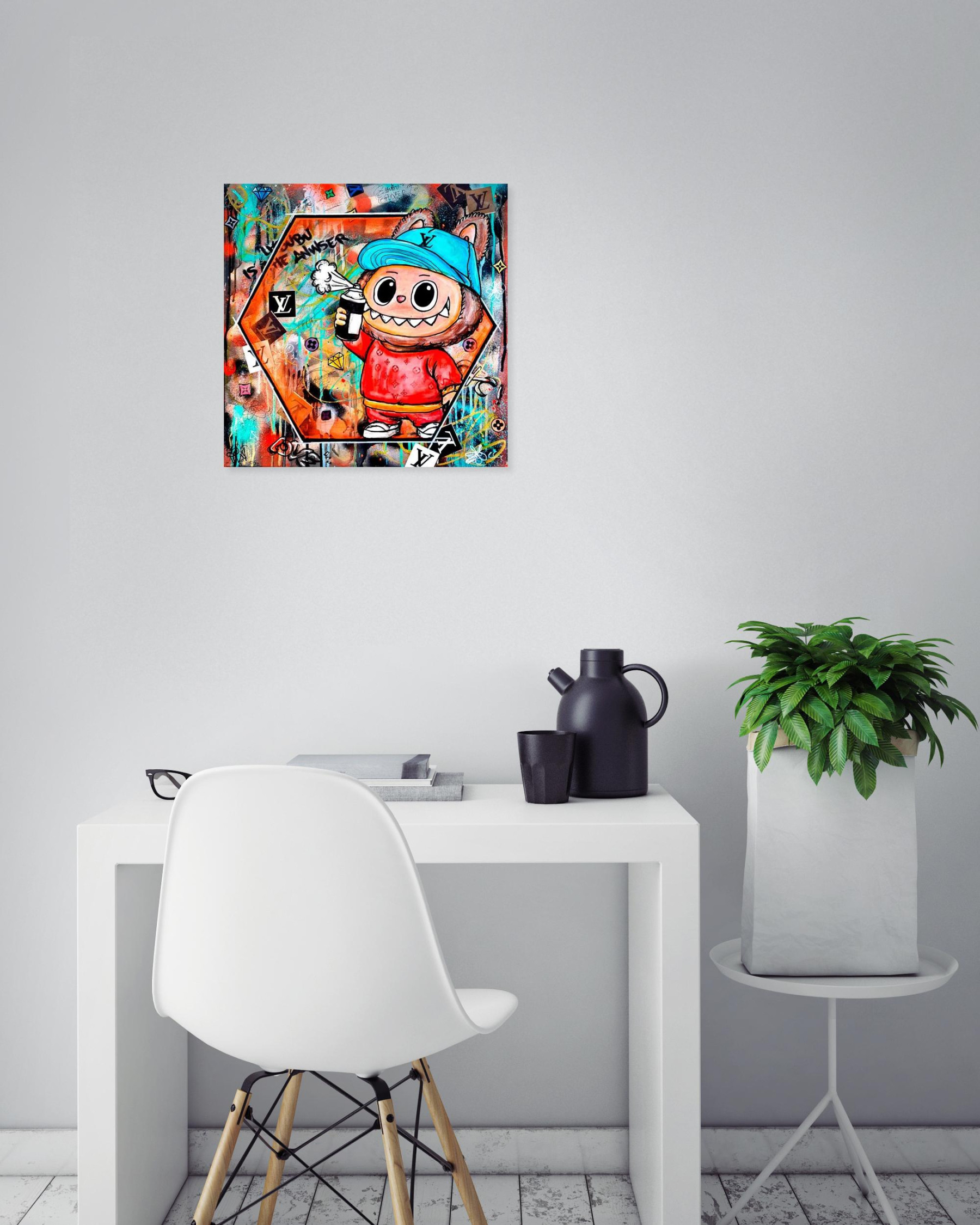 PVettese, Labubu X Street Art Louis Vuitton, painting - Artalistic online contemporary art buying and selling gallery