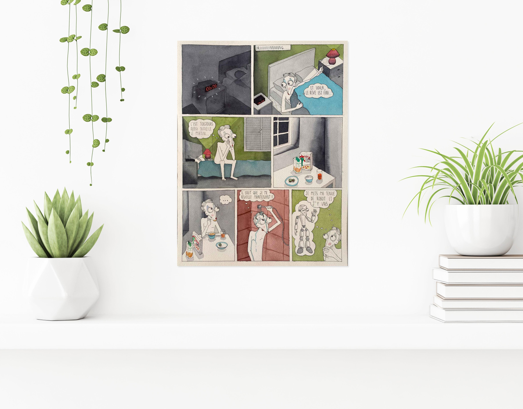 Sébastien Arcouet, Planche BD Trompette, drawing - Artalistic online contemporary art buying and selling gallery