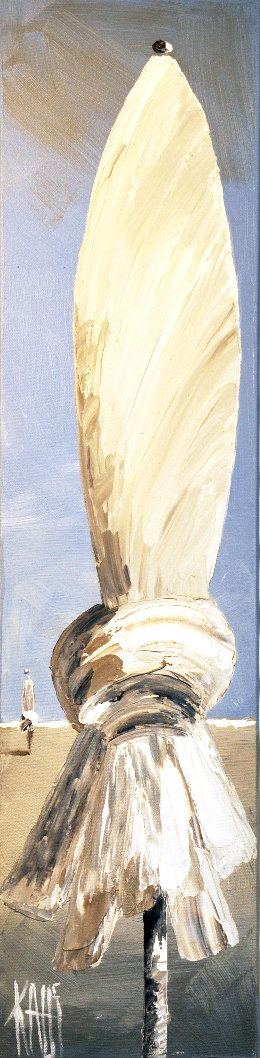 Michele Kaus, Parasol bleu, painting - Artalistic online contemporary art buying and selling gallery