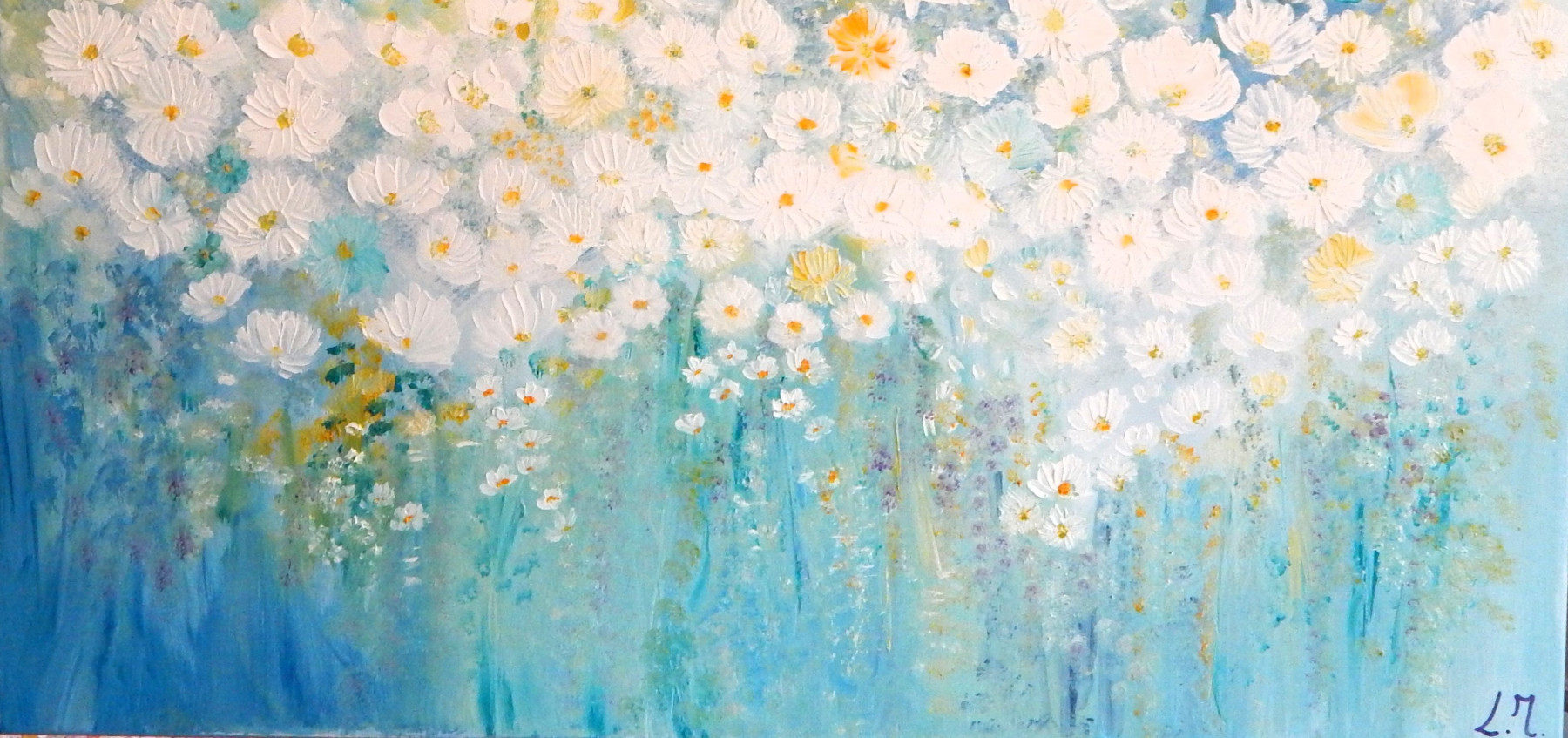 Lydie Massou, Parfum marguerite, painting - Artalistic online contemporary art buying and selling gallery