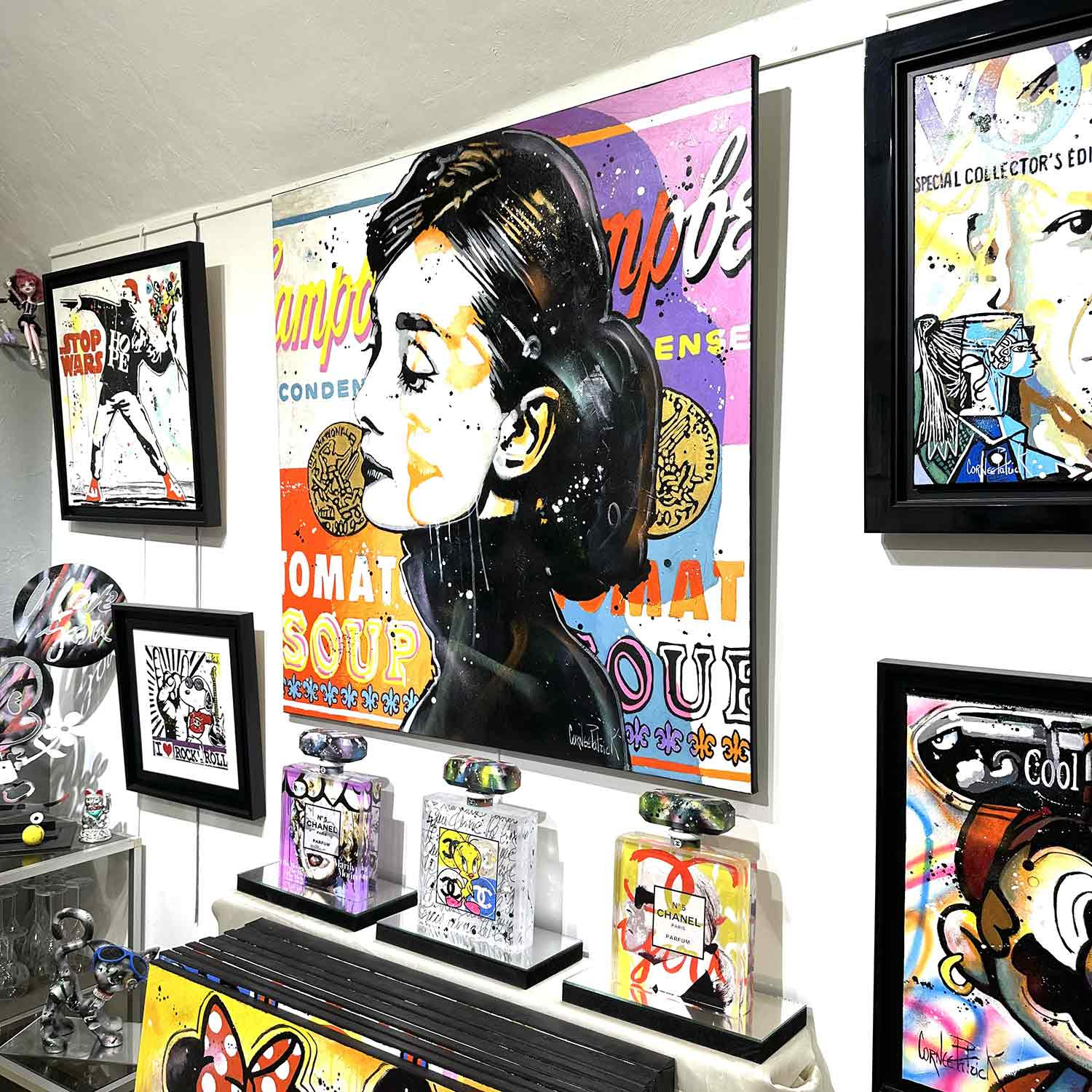 Patrick Cornee, Audrey Hepburn loves Andy Warhol, Painting - Artalistic online contemporary art buying and selling gallery