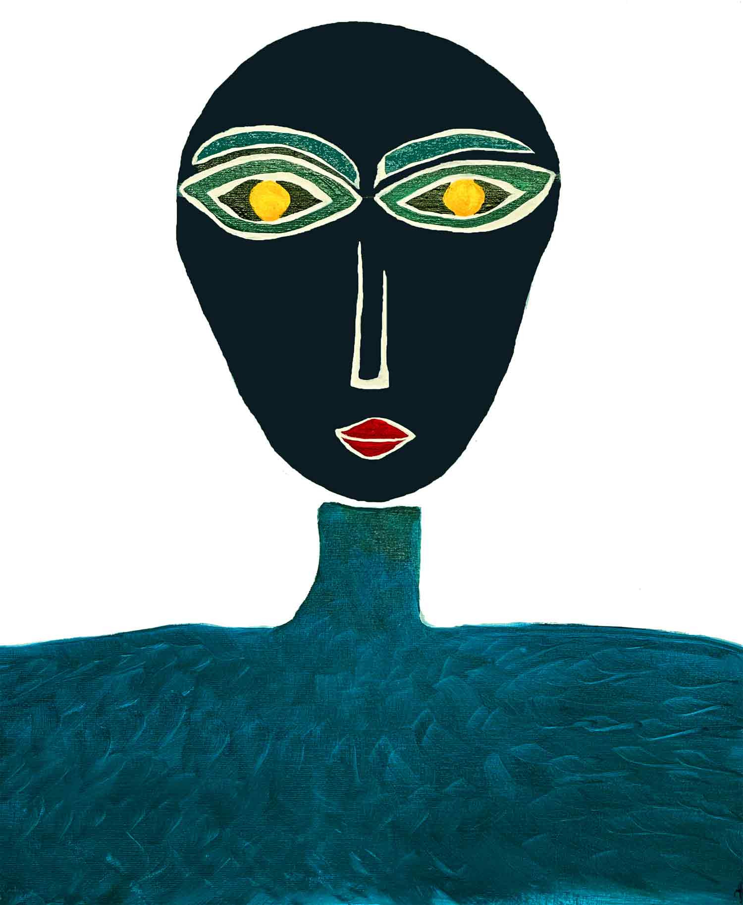 Fanny D, Bleu 2 – disconnected, Painting - Artalistic online contemporary art buying and selling gallery