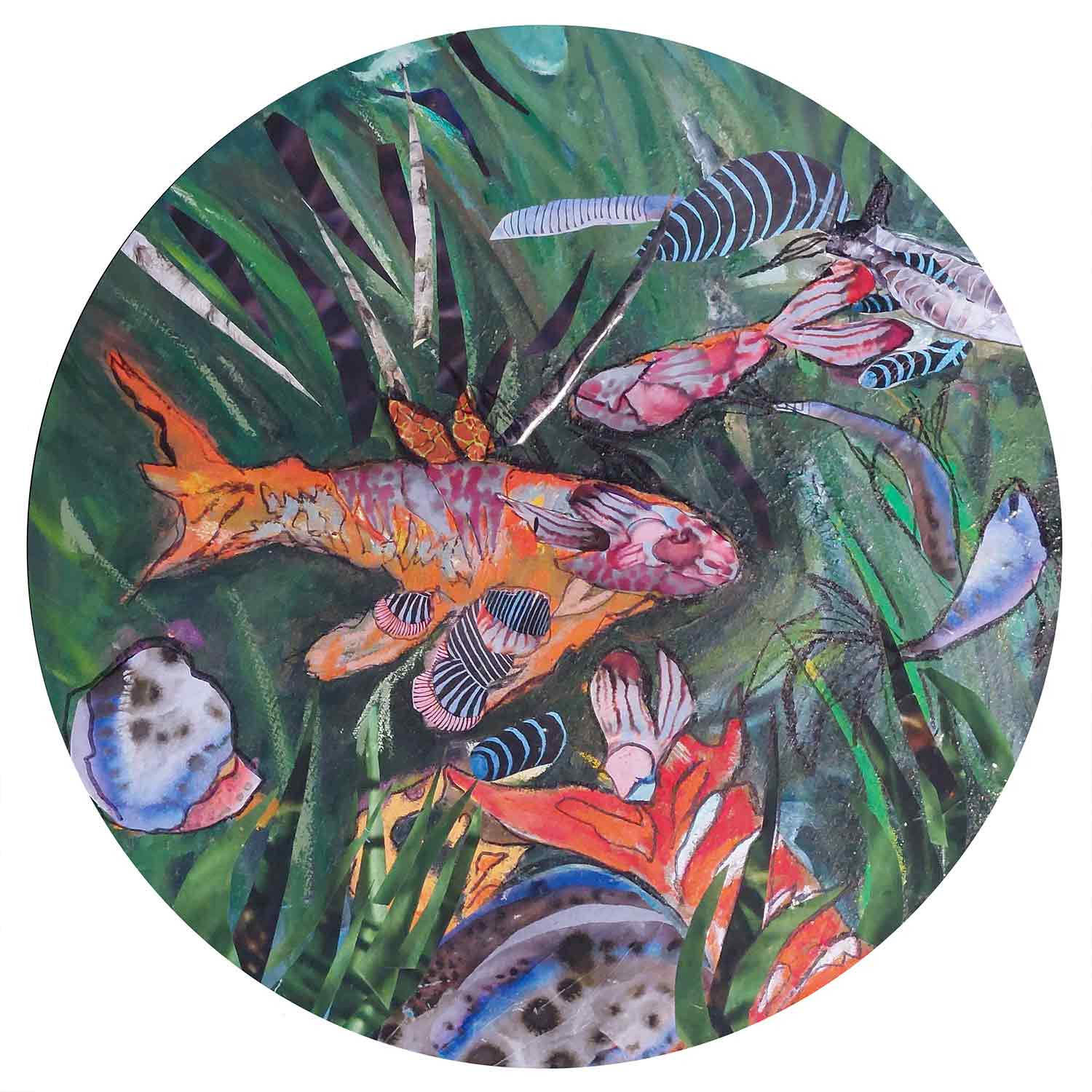 Anne-violette Goy, Poisson rond 1, Painting - Artalistic online contemporary art buying and selling gallery