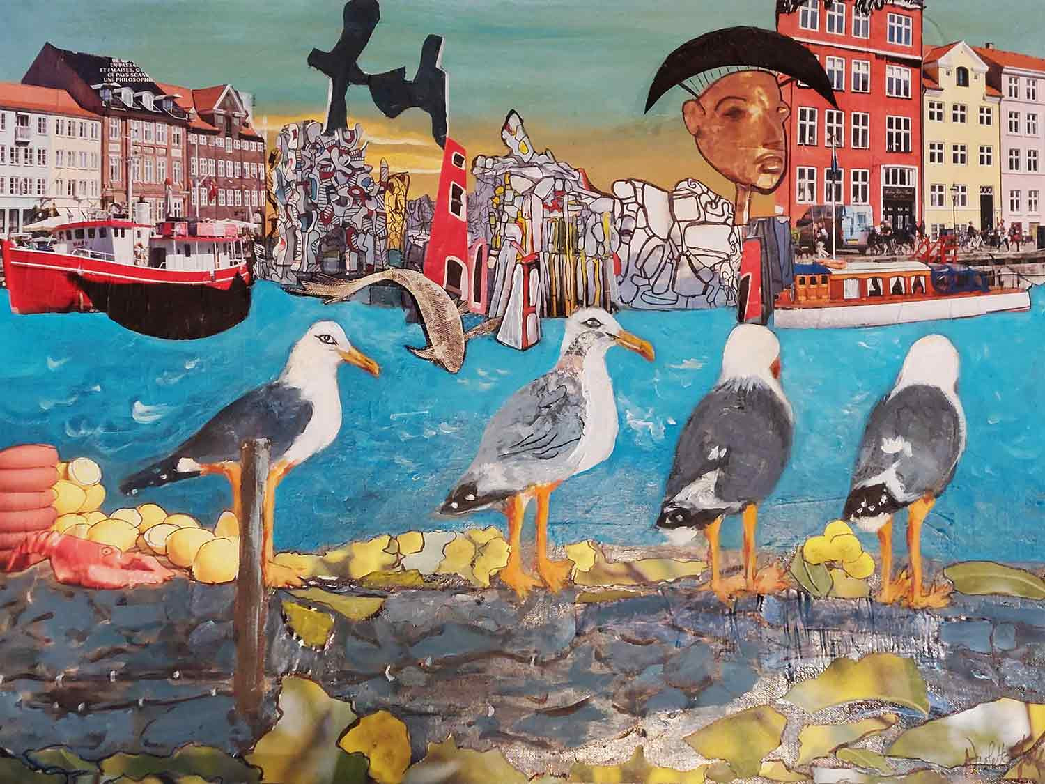 Anne-violette Goy, Mouettes d'Alicante, Painting - Artalistic online contemporary art buying and selling gallery