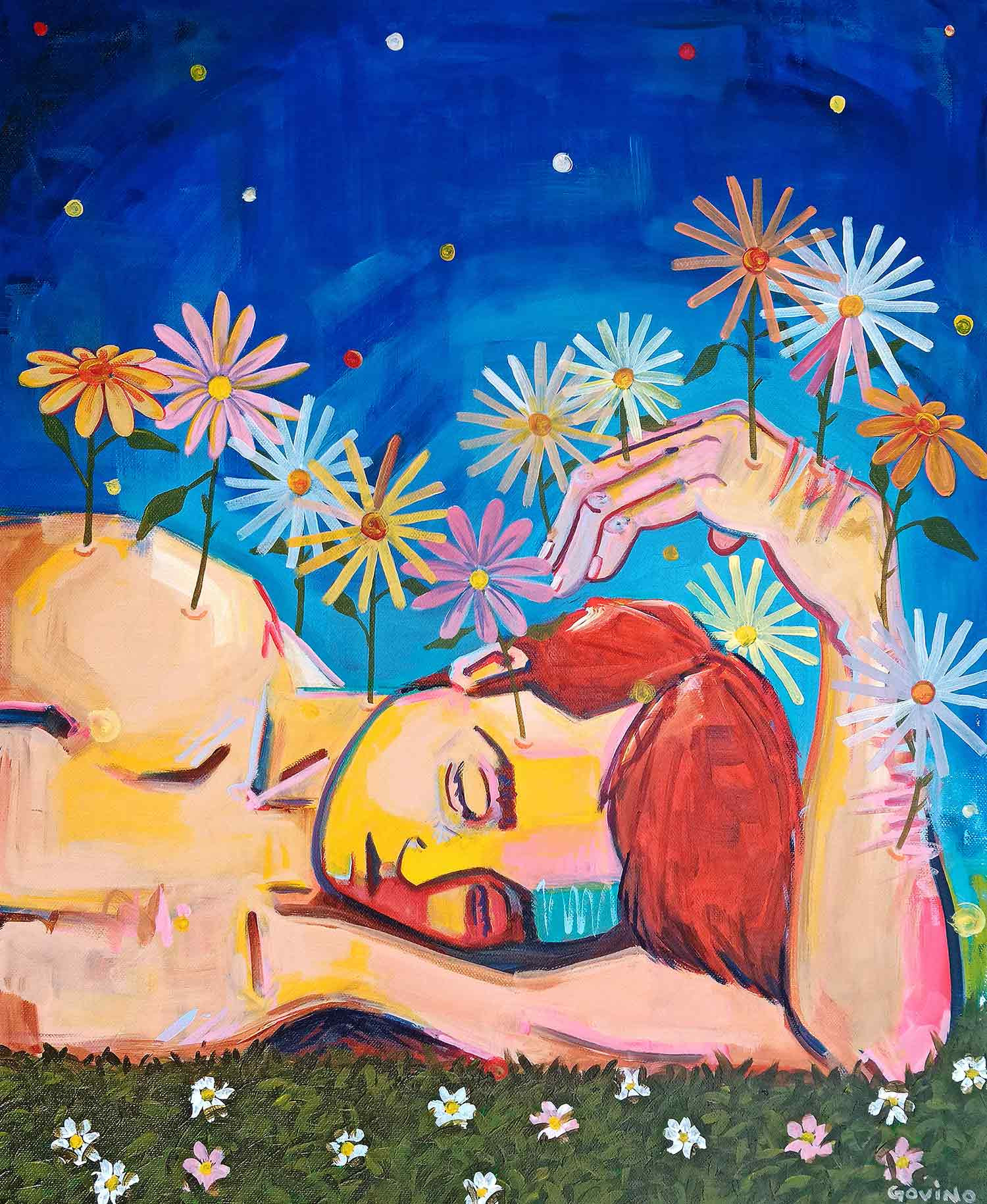 Sebastián, Pendant que tu dormais, Painting - Artalistic online contemporary art buying and selling gallery