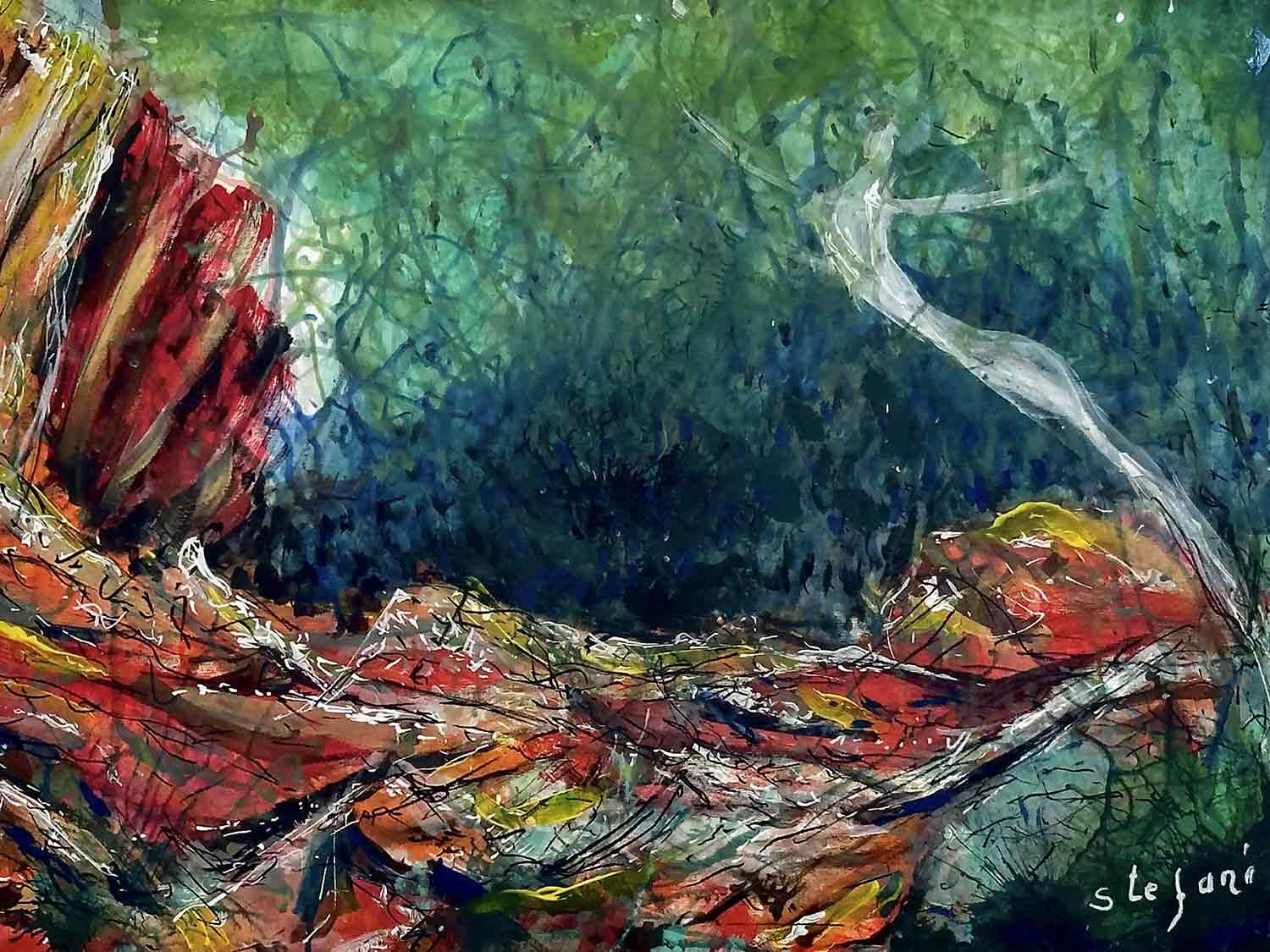 Jean-Louis Stefani, Dryade, Painting - Artalistic online contemporary art buying and selling gallery