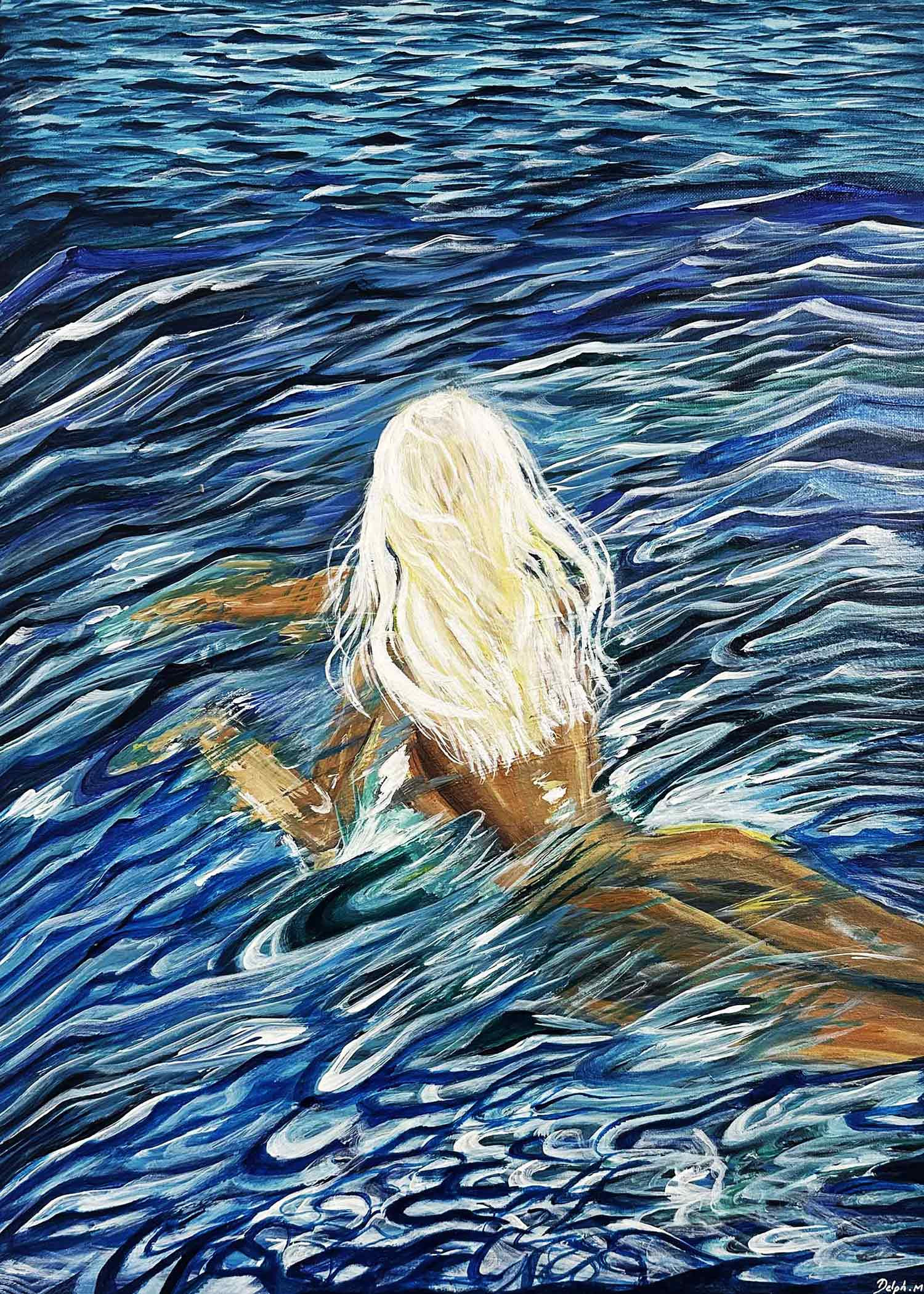 Delphine Moradi, Néréide, Painting - Artalistic online contemporary art buying and selling gallery