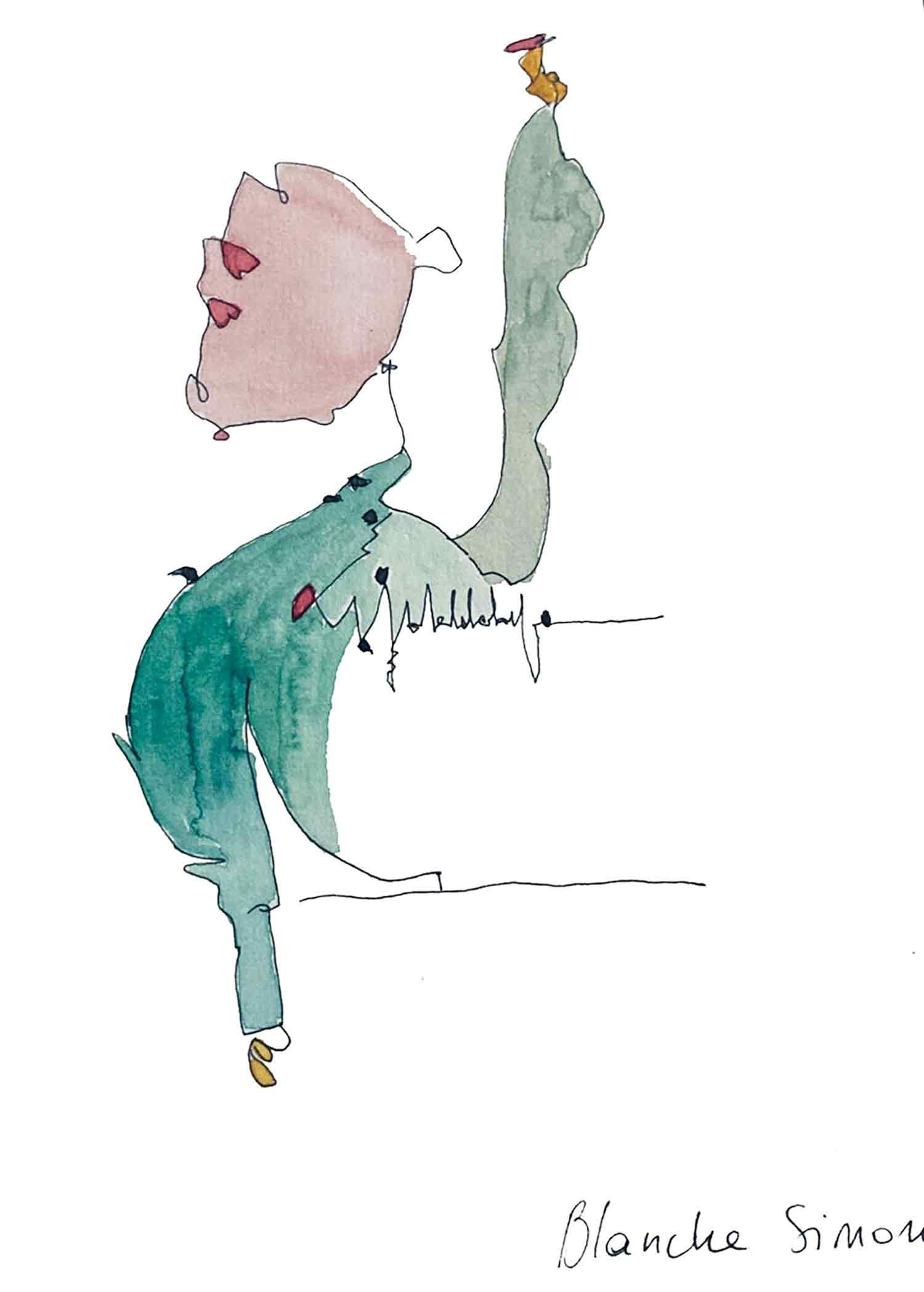Blanche Simone, aquarelle 1, Painting - Artalistic online contemporary art buying and selling gallery