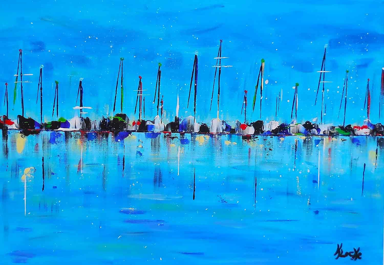 Locke Karine, Départ de régate, Painting - Artalistic online contemporary art buying and selling gallery