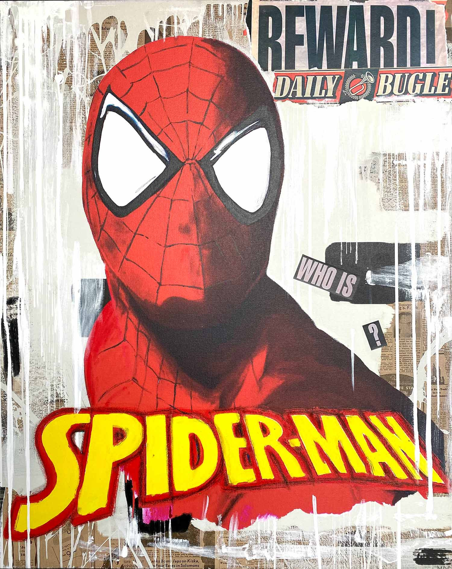 El Hombre Araña Ataca De Nuevo 1978 Contemporary Art - Mixed media on canvas - Who is Spider-Man ? - Mr Pablo  Costa