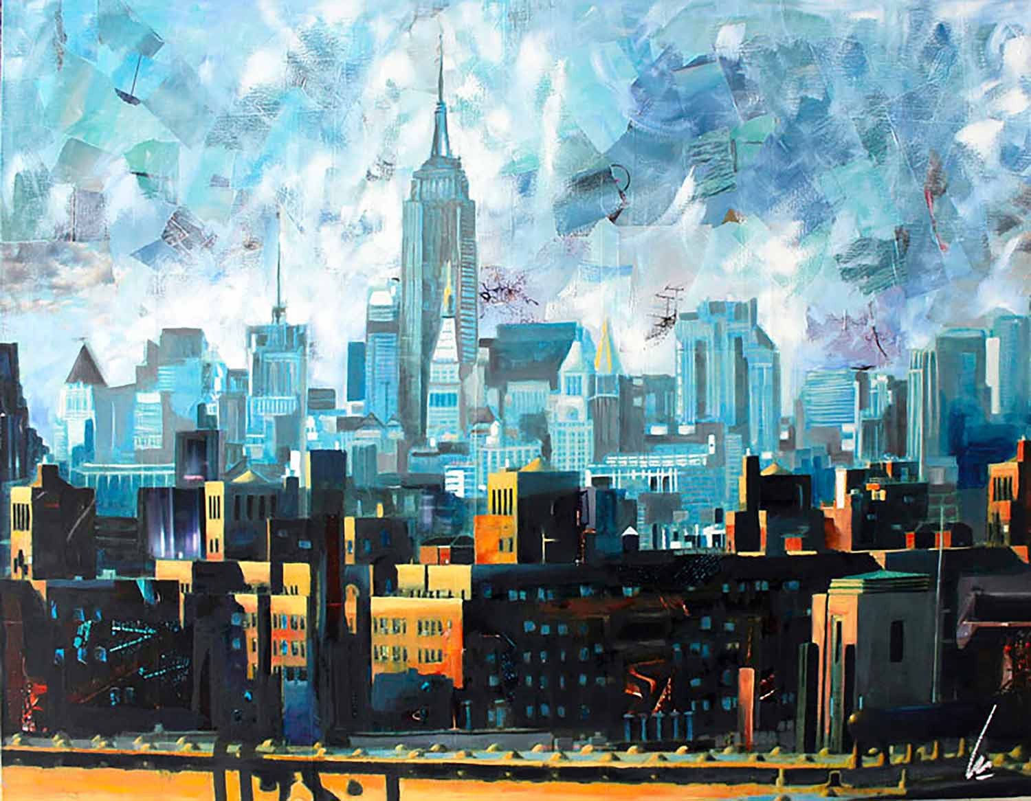 Nathalie Lemaitre, Manhattan-Brooklyn, painting - Artalistic online contemporary art buying and selling gallery